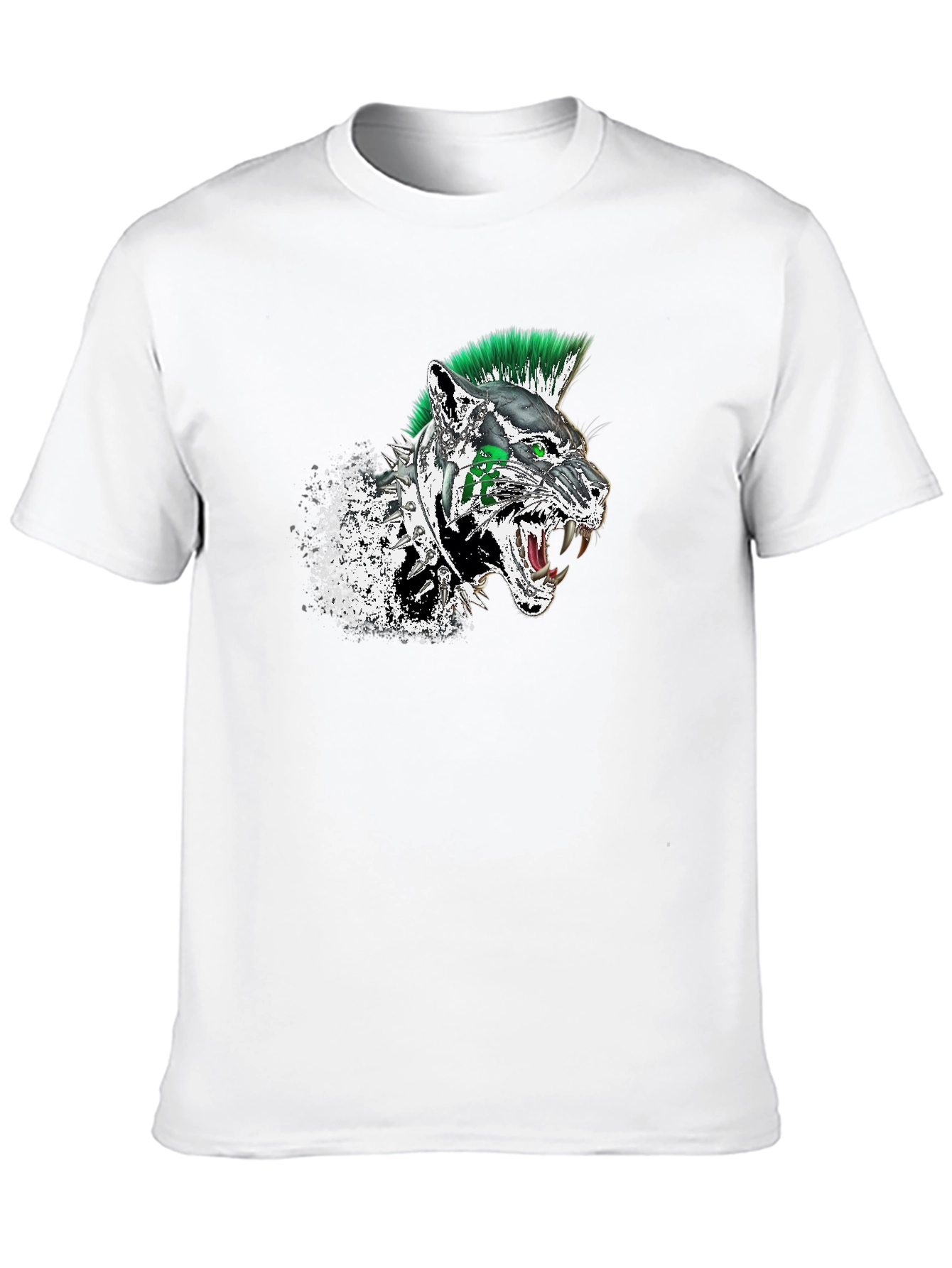 Punk Panther Graphic Tee - Black Cotton T-Shirt