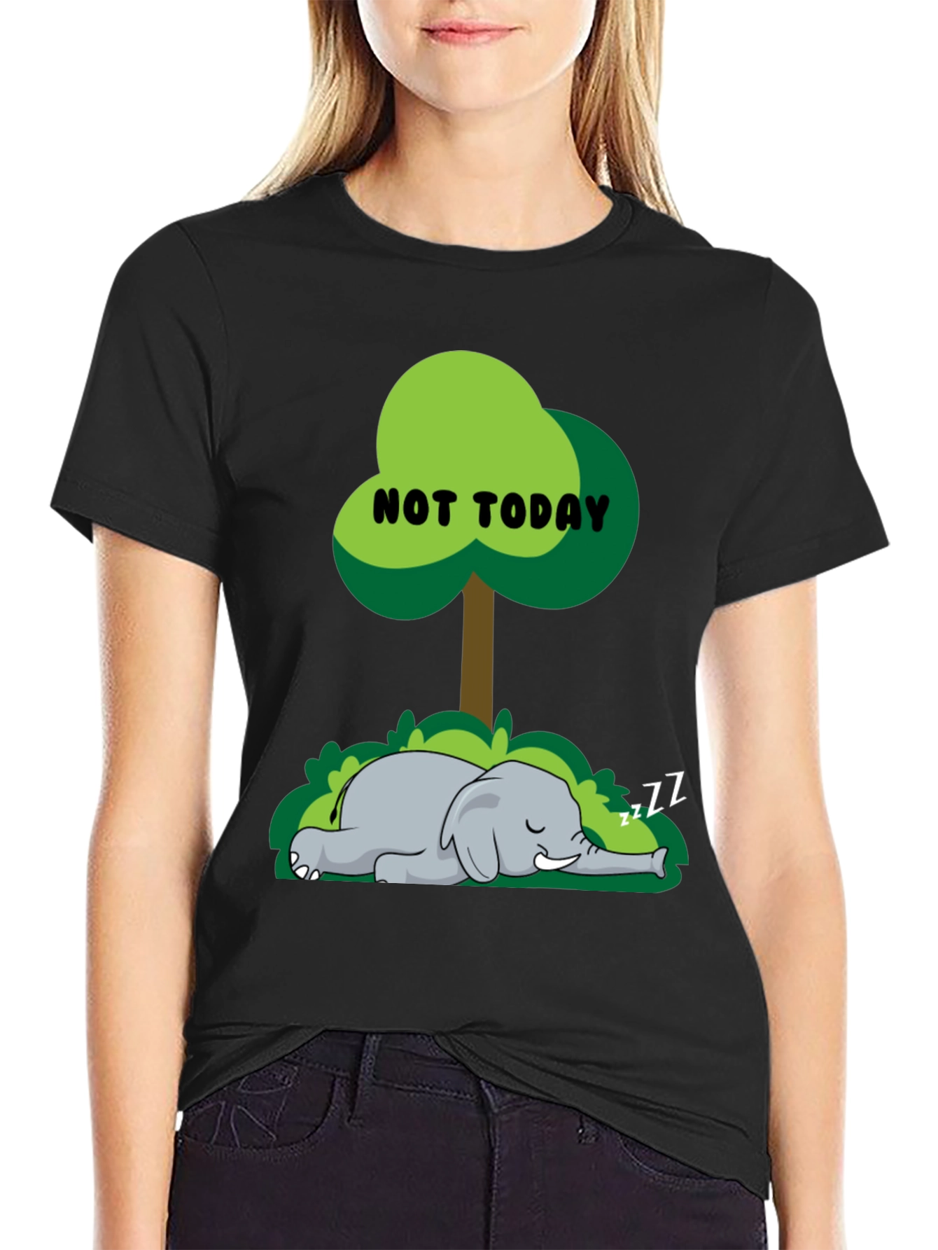 Funny Not Today Elephant T-Shirt