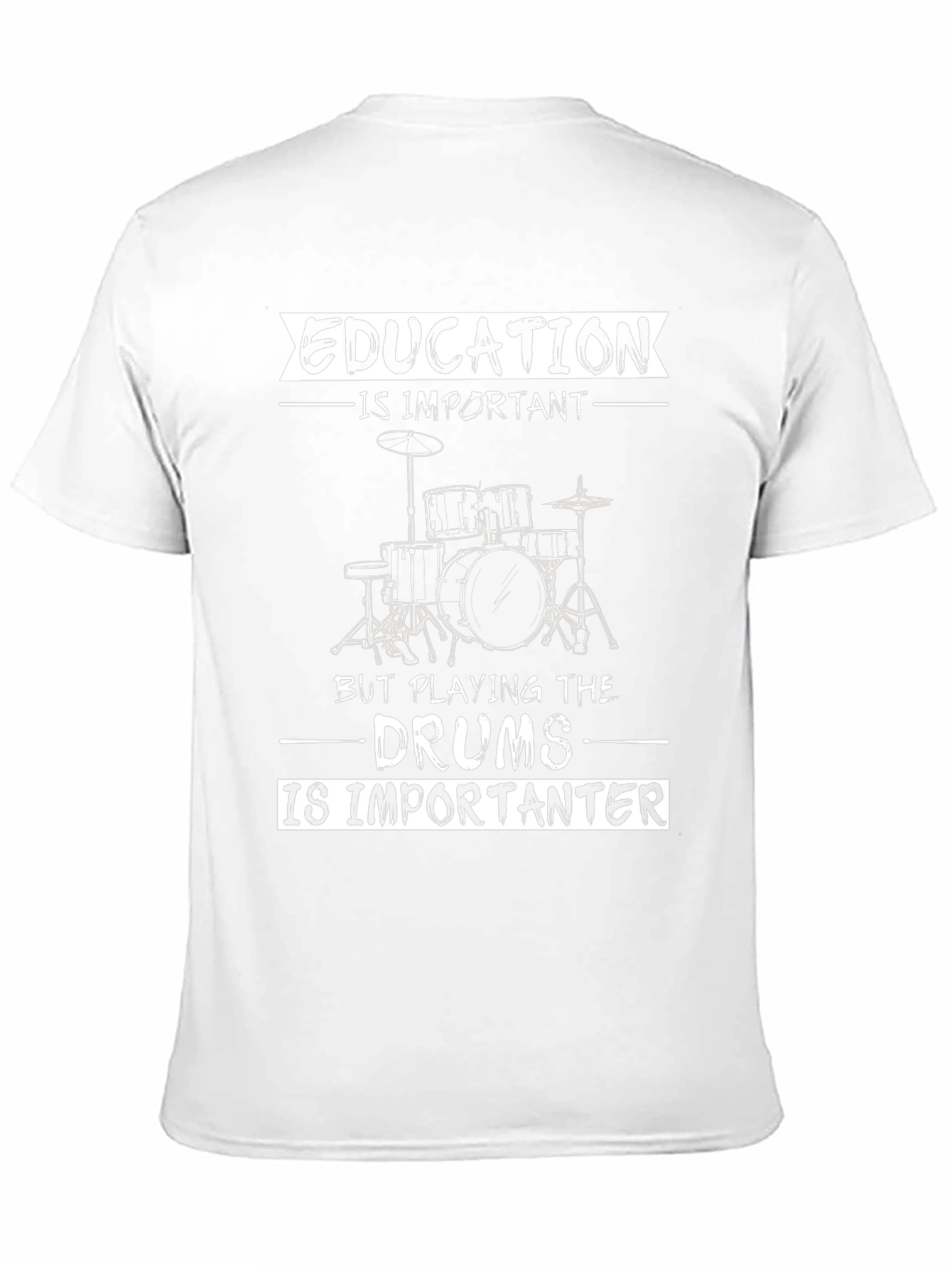 Drummer T-Shirt - Education vs. Drums Funny Tee
