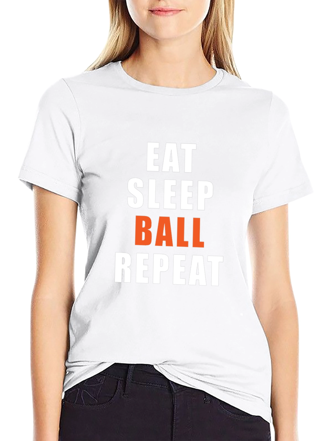 Eat Sleep Ball Repeat Graphic Tee - Black