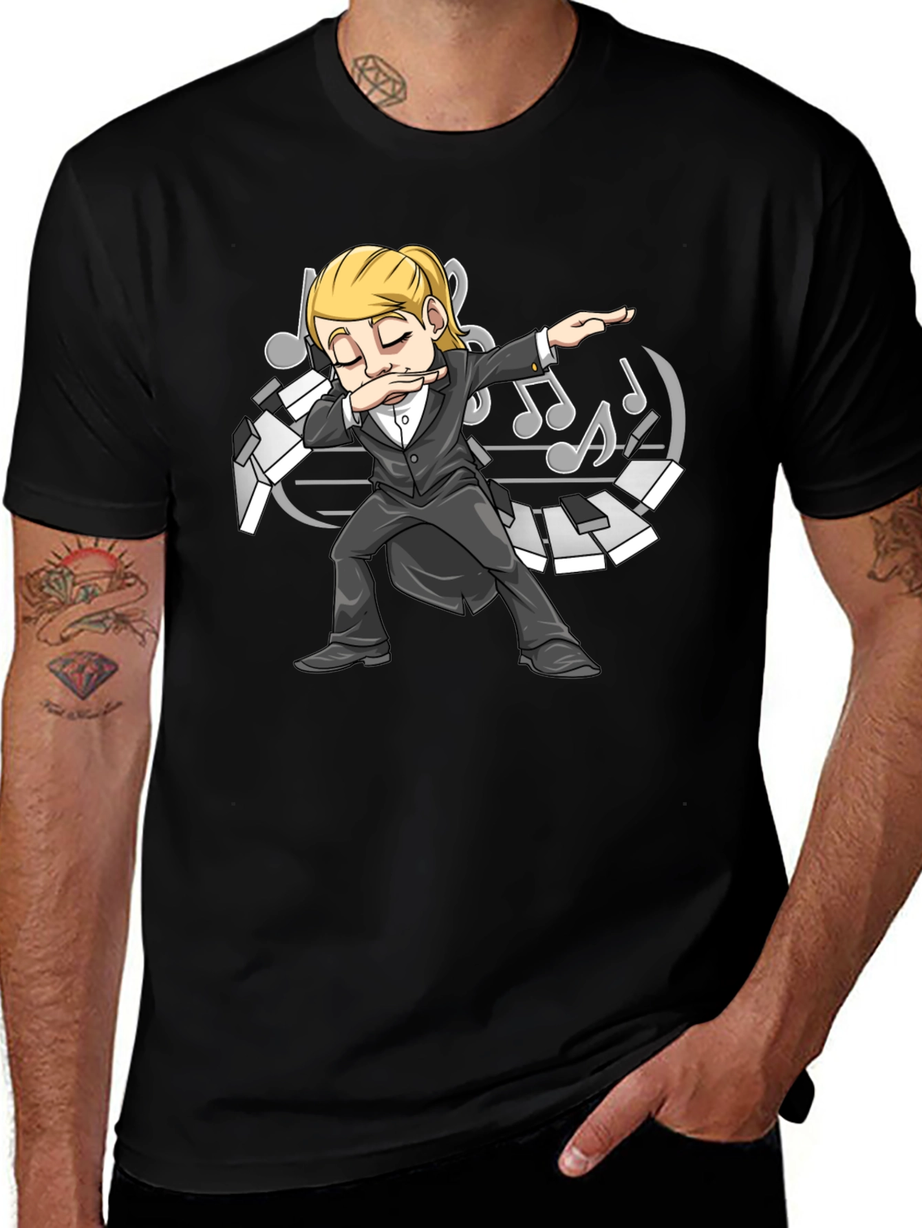 Dabbing Pianist T-Shirt - Music Lover Tee