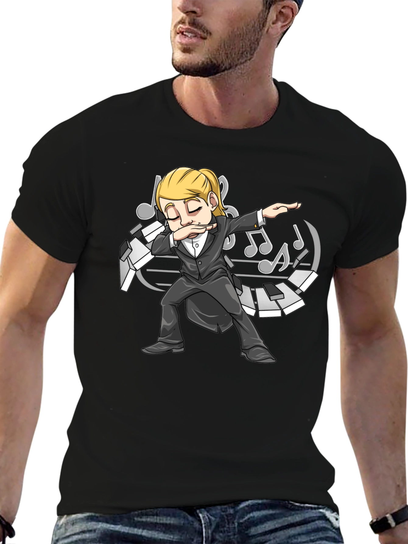 Dabbing Pianist T-Shirt - Music Lover Tee