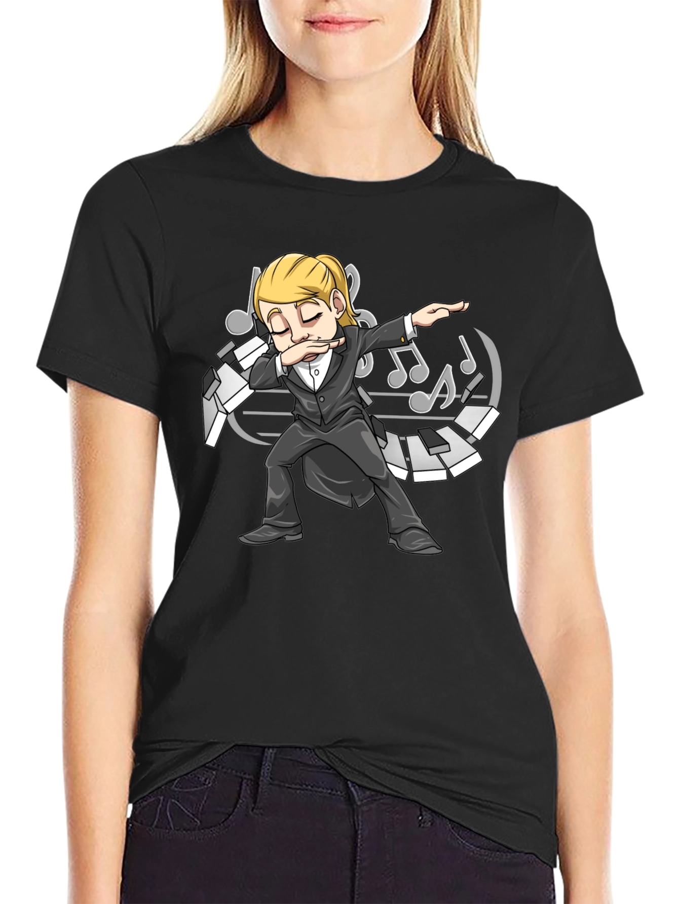 Dabbing Pianist T-Shirt - Music Lover Tee