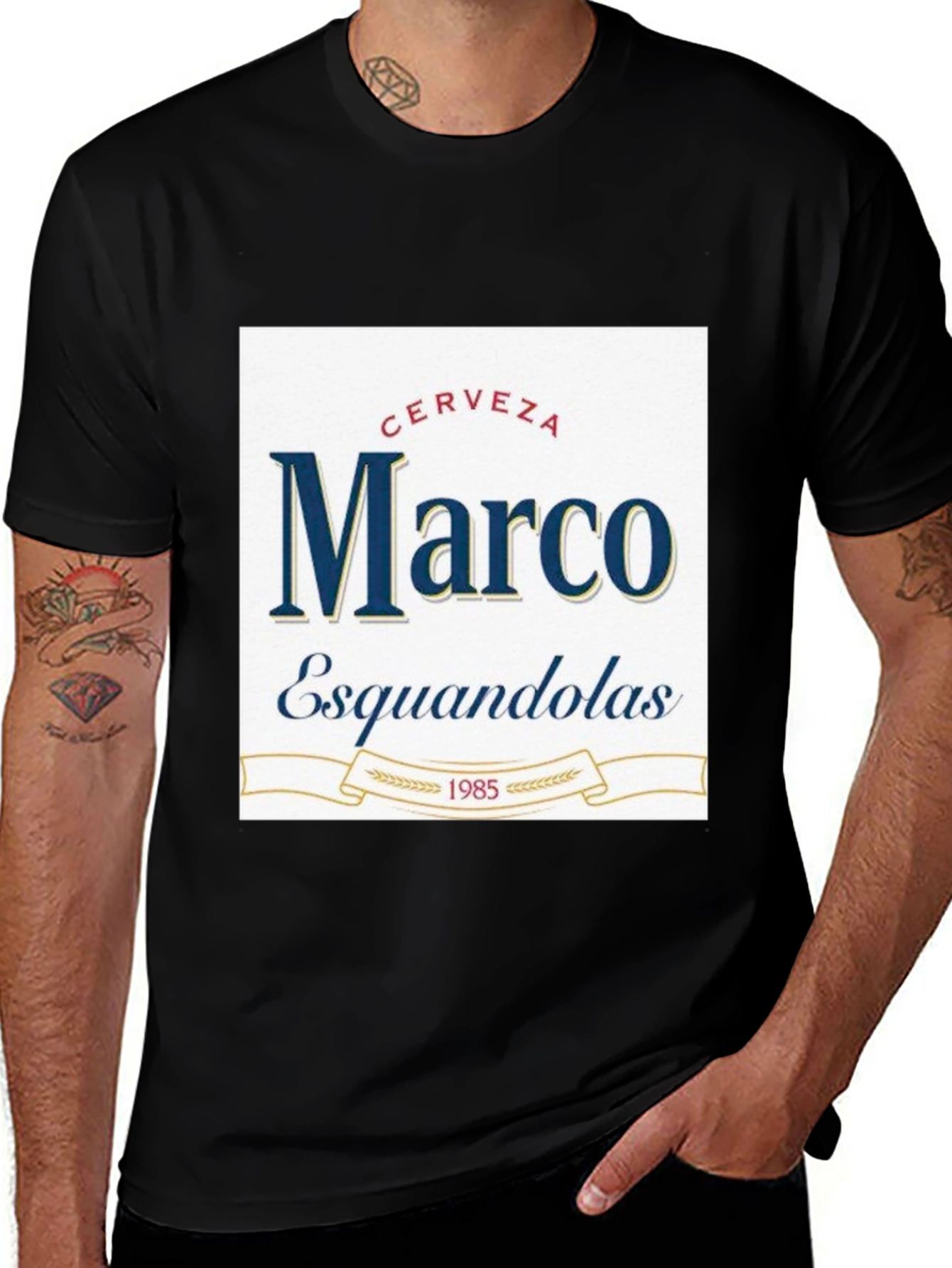 Marco Esquandolas Beer T-Shirt - Black Cotton Tee
