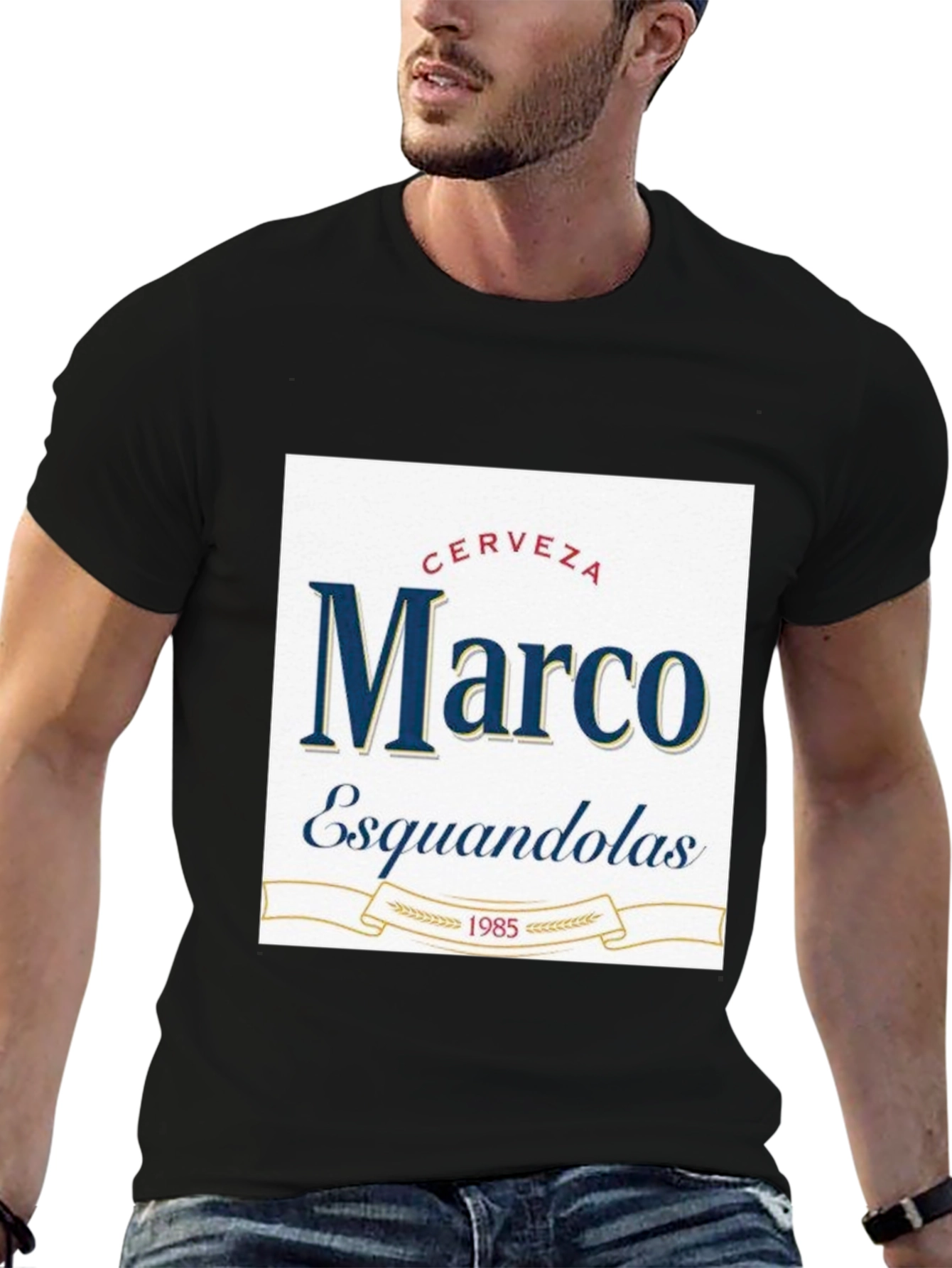 Marco Esquandolas Beer T-Shirt - Black Cotton Tee