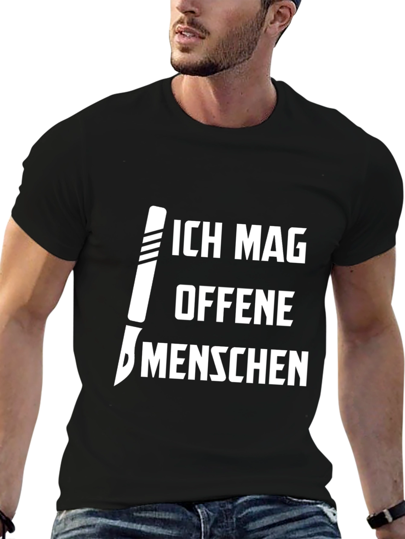 Ich Mag Offene Menschen T-Shirt - Knife Humor