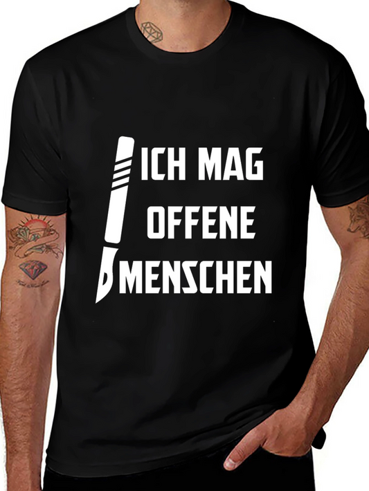 Ich Mag Offene Menschen T-Shirt - Knife Humor