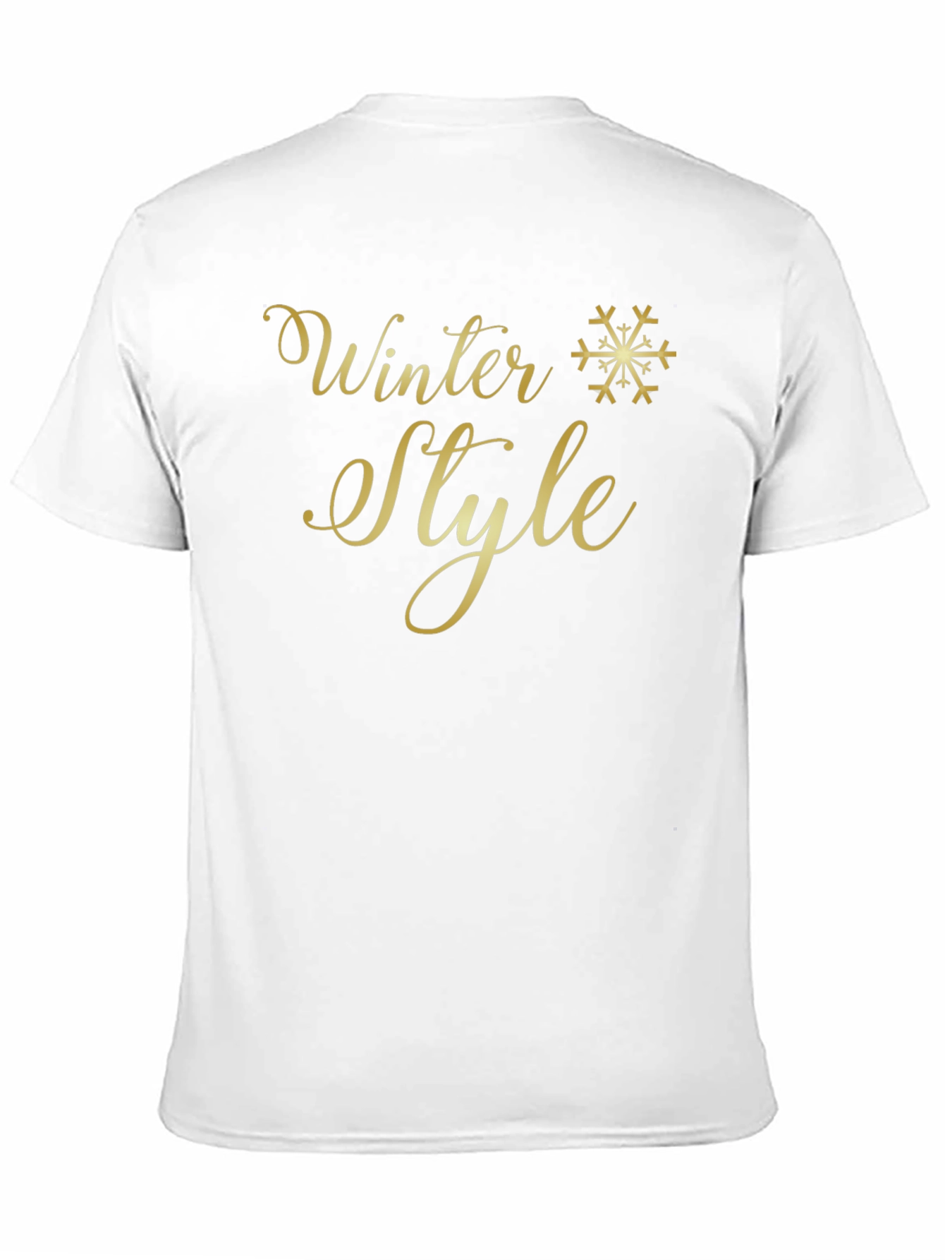 Winter Style Gold Graphic Print Black T-Shirt