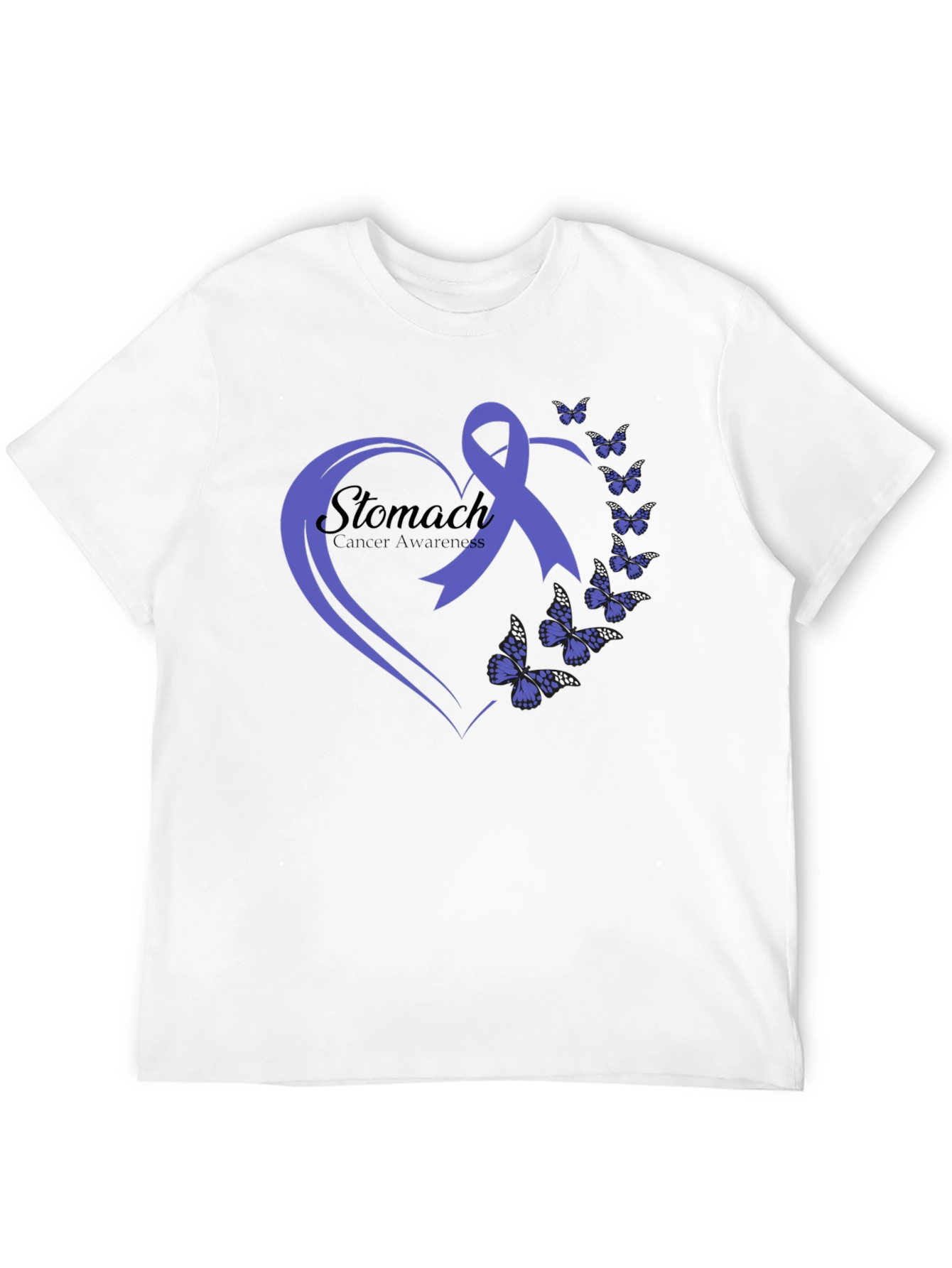 Stomach Cancer Awareness Butterfly Ribbon T-Shirt