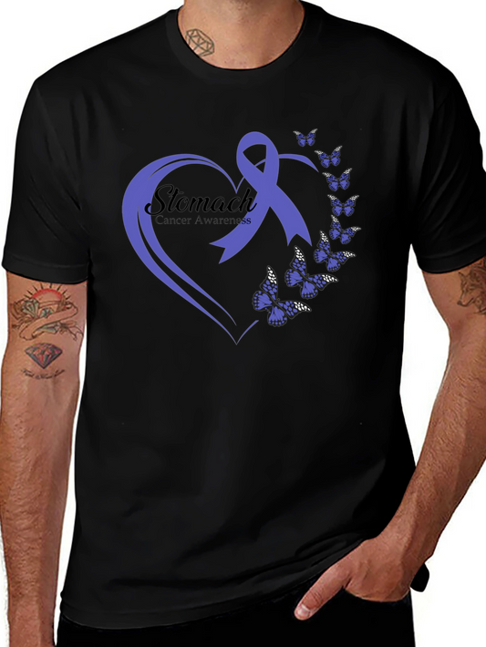 Stomach Cancer Awareness Butterfly Ribbon T-Shirt