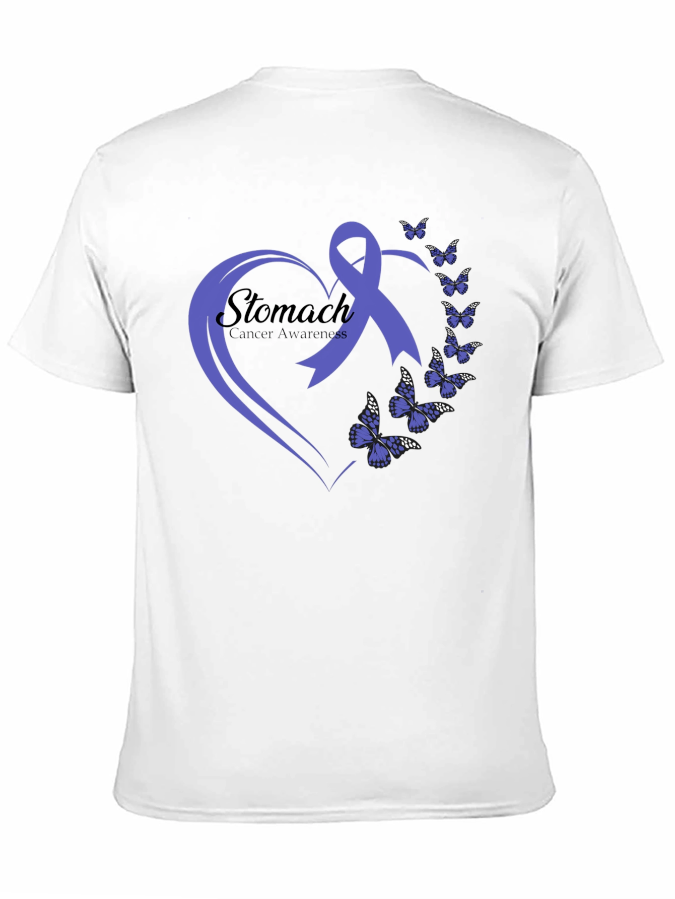 Stomach Cancer Awareness Butterfly Ribbon T-Shirt