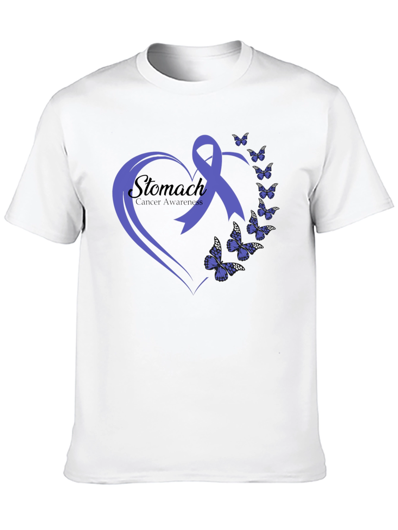 Stomach Cancer Awareness Butterfly Ribbon T-Shirt