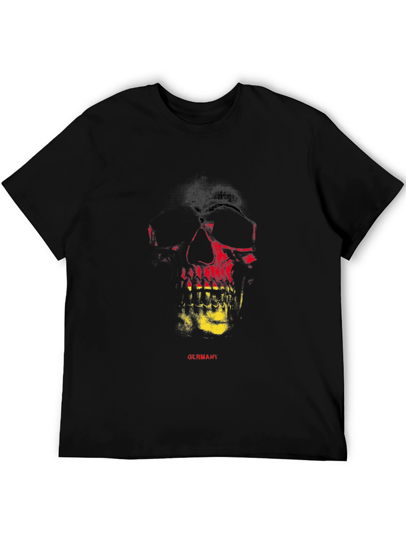 Germany Flag Skull Graphic Tee - Black T-Shirt