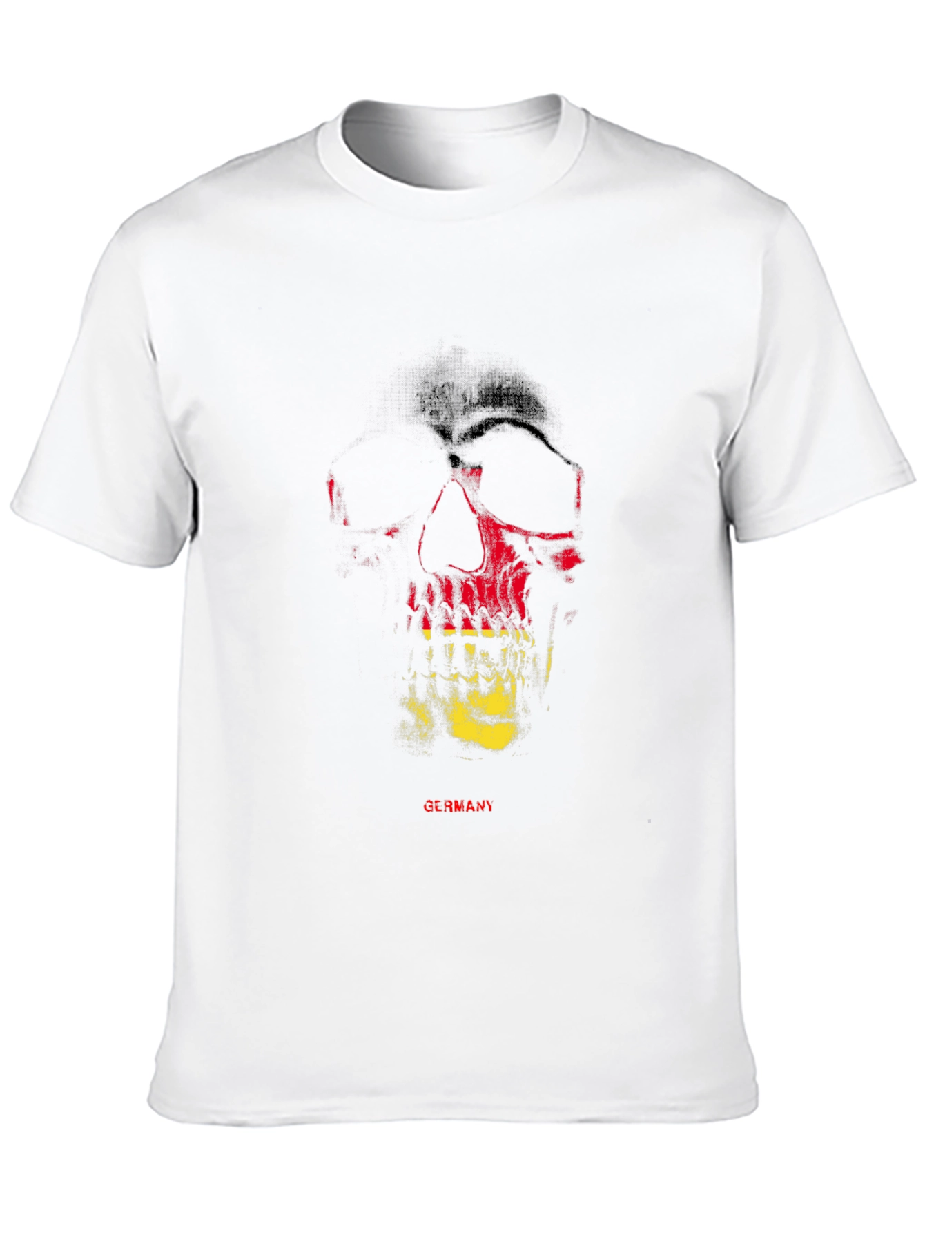 Germany Flag Skull Graphic Tee - Black T-Shirt
