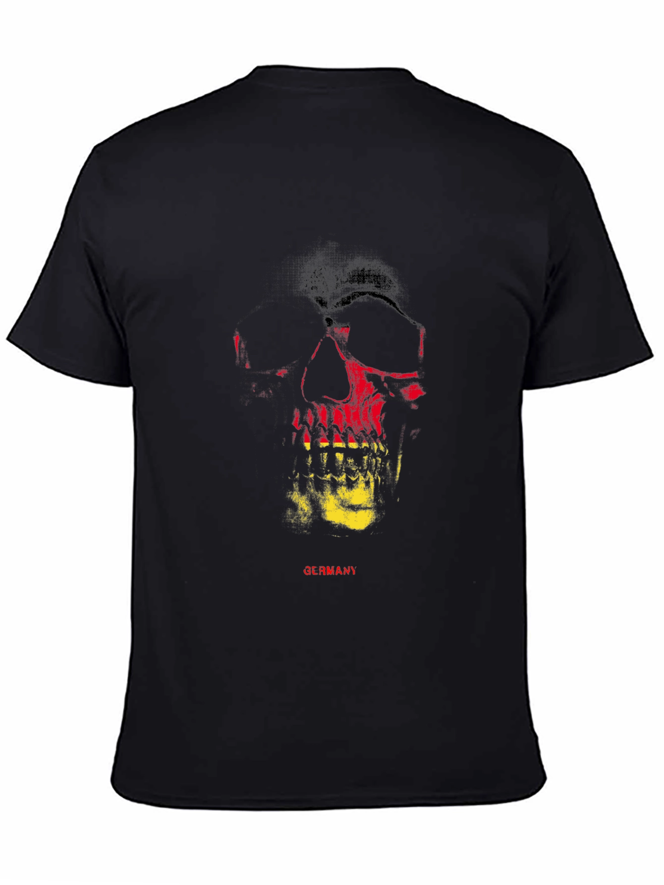 Germany Flag Skull Graphic Tee - Black T-Shirt