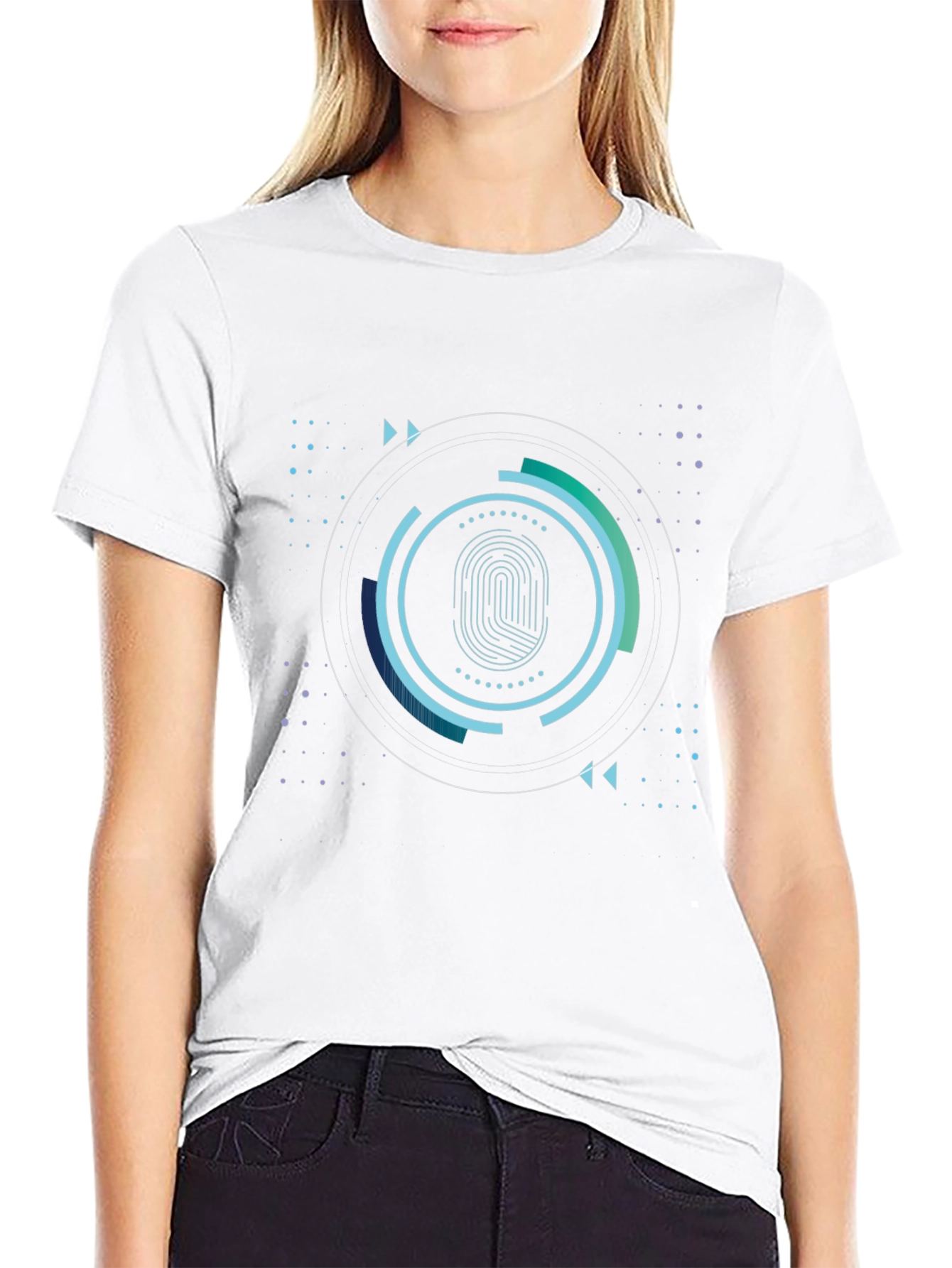Tech Fingerprint Graphic Black T-Shirt