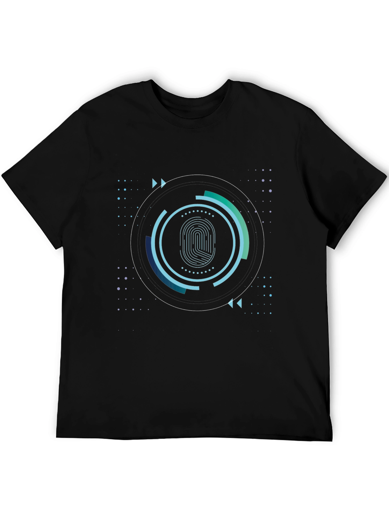 Tech Fingerprint Graphic Black T-Shirt