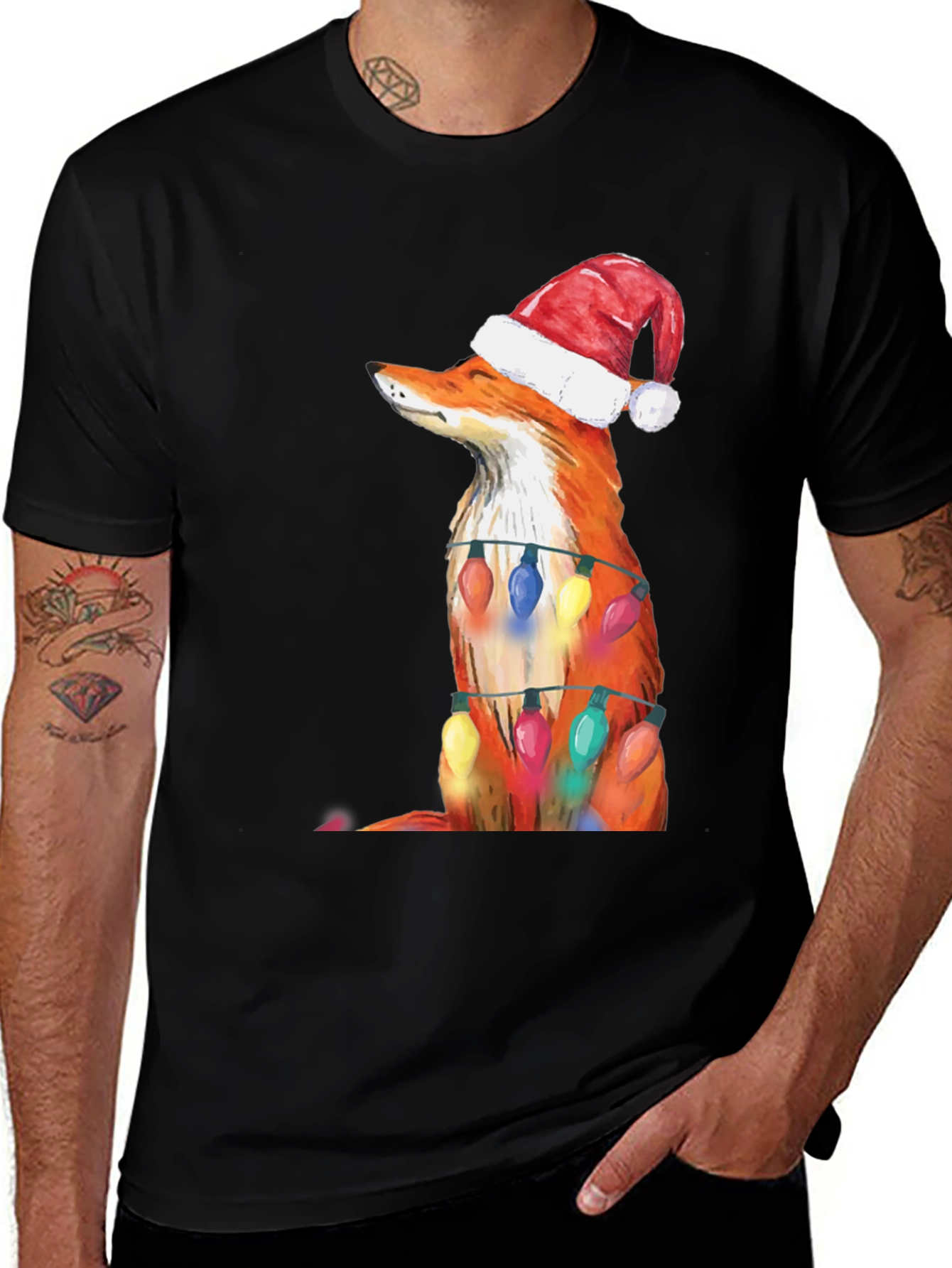 Festive Fox Tee - Christmas Holiday Shirt