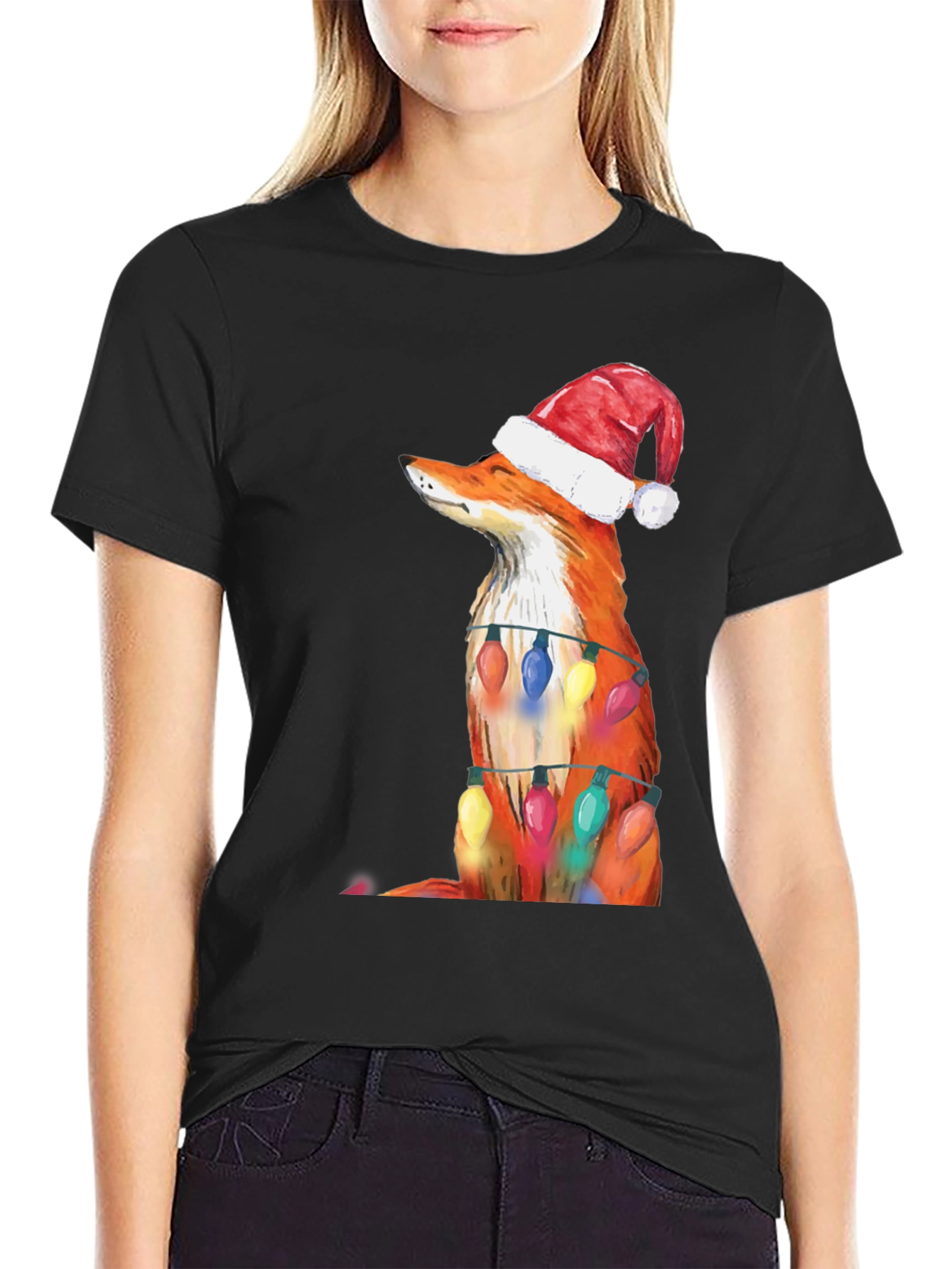 Festive Fox Tee - Christmas Holiday Shirt