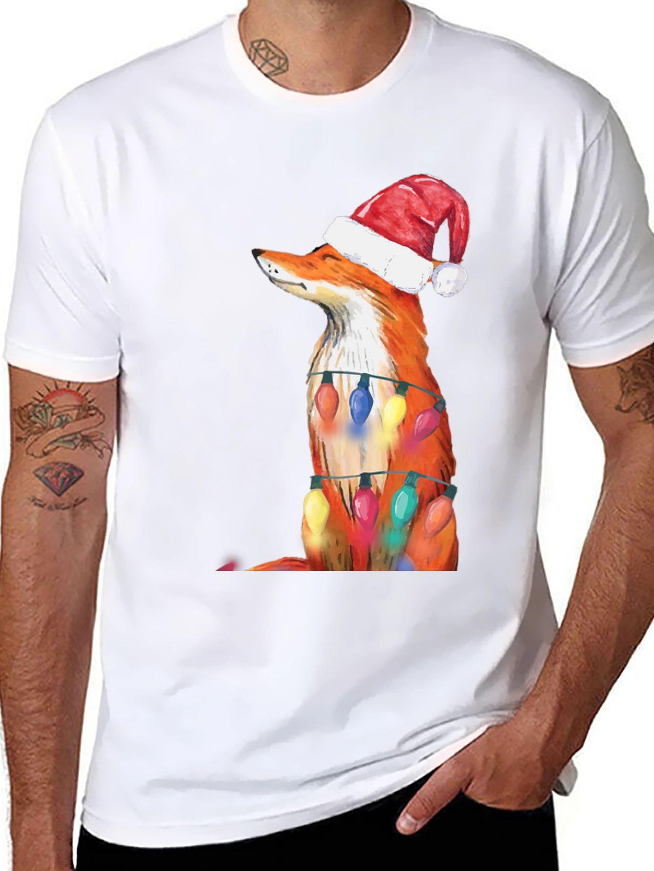 Festive Fox Tee - Christmas Holiday Shirt