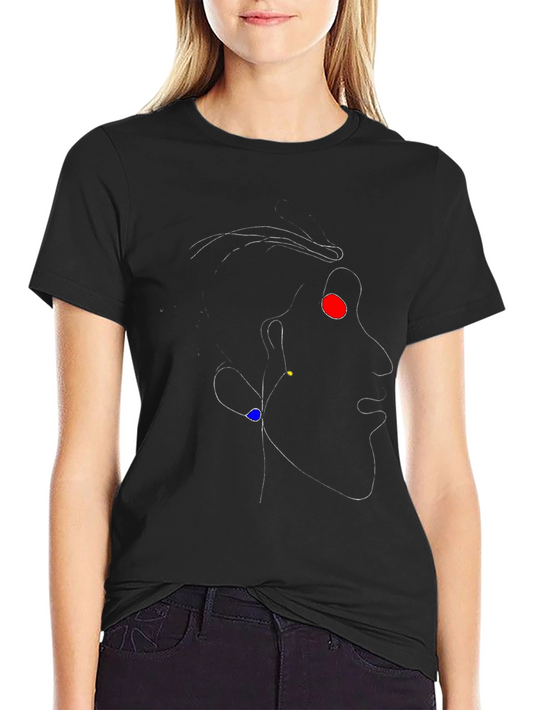 Abstract Face Graphic Mens Black T-Shirt