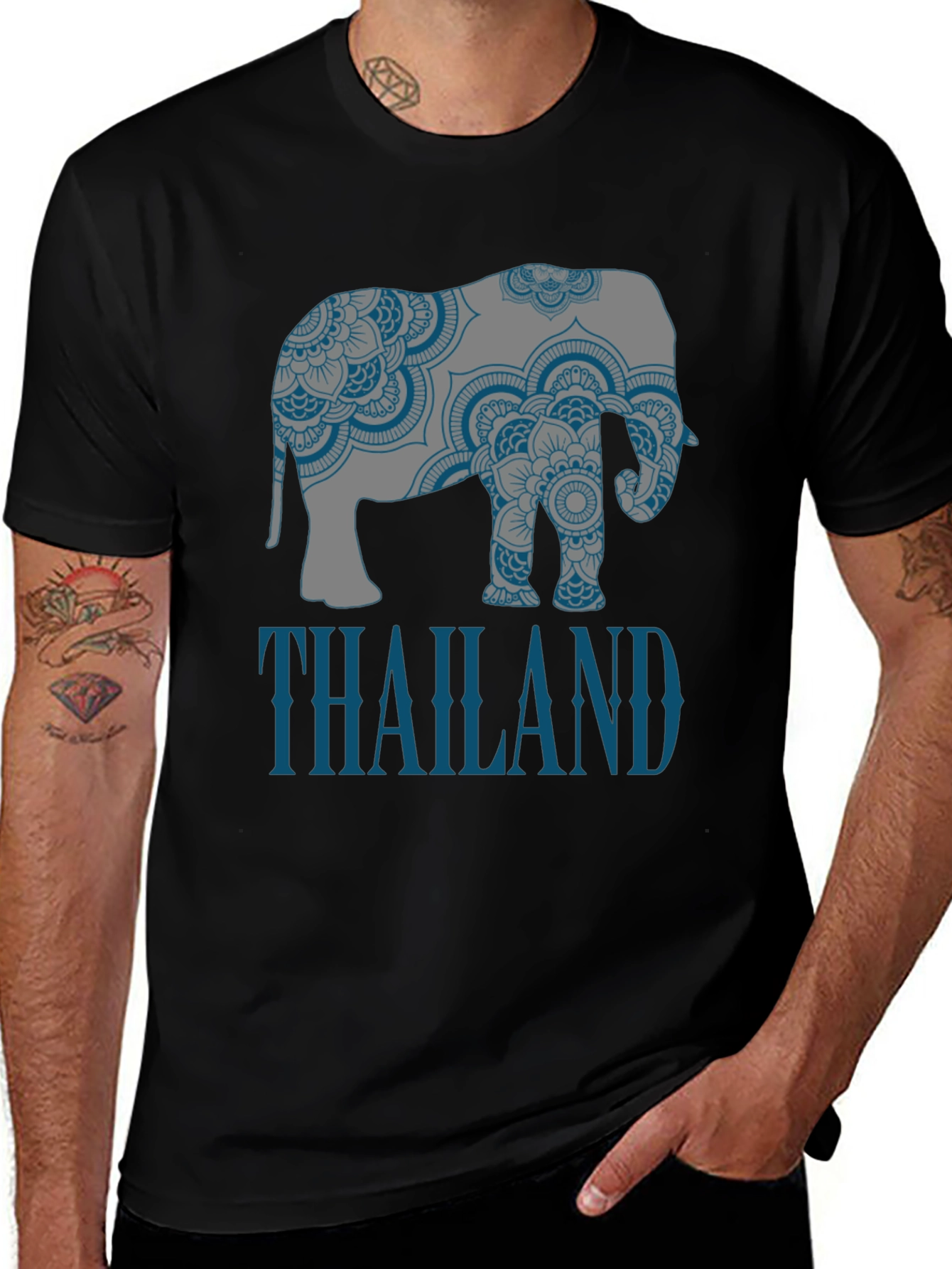 Thailand Elephant Graphic Tee - Casual Style