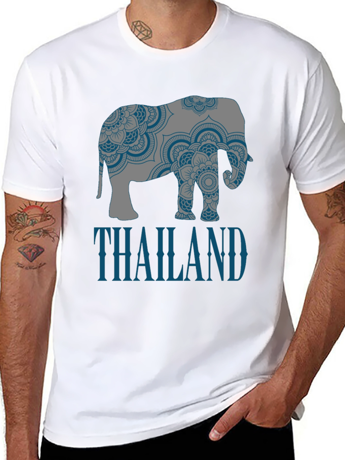 Thailand Elephant Graphic Tee - Casual Style