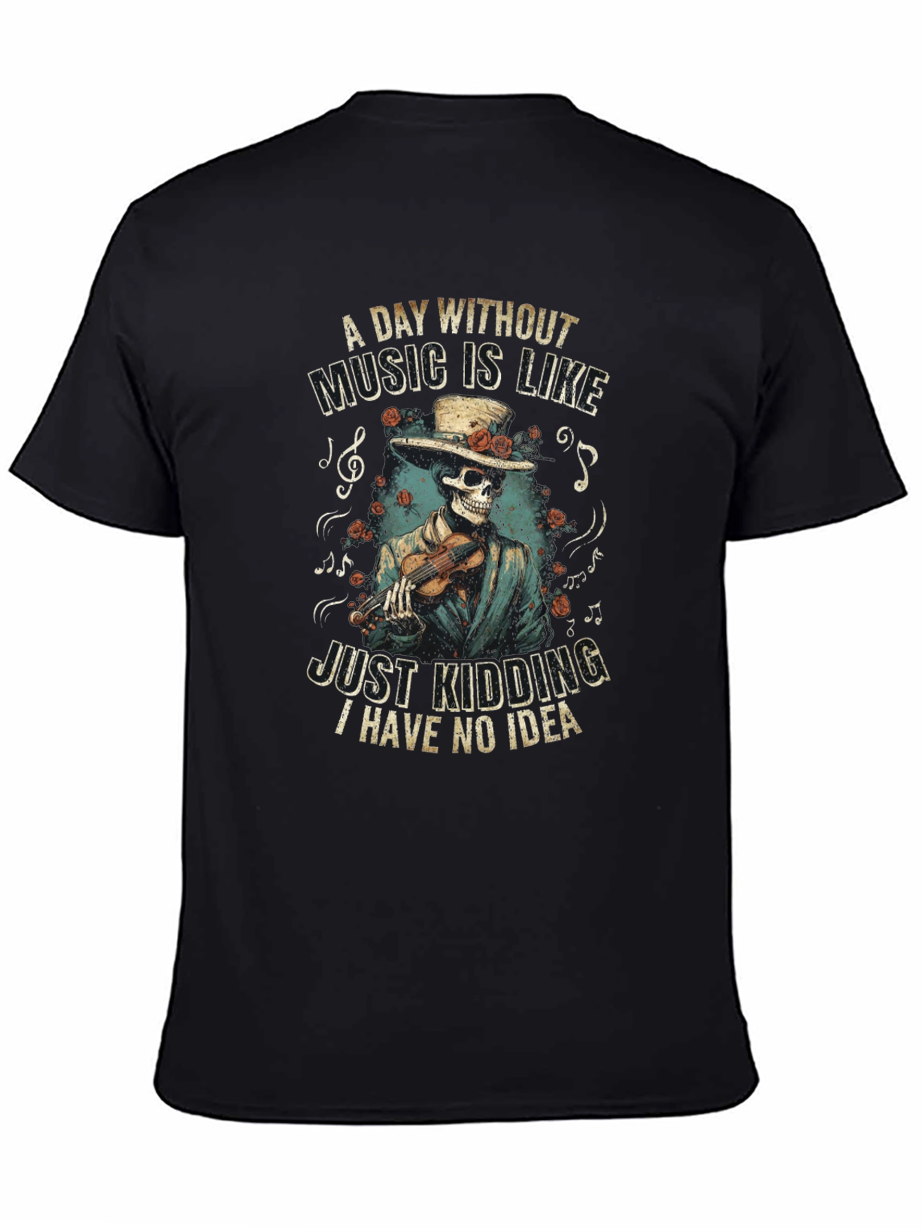 Skeleton Musician Graphic Tee