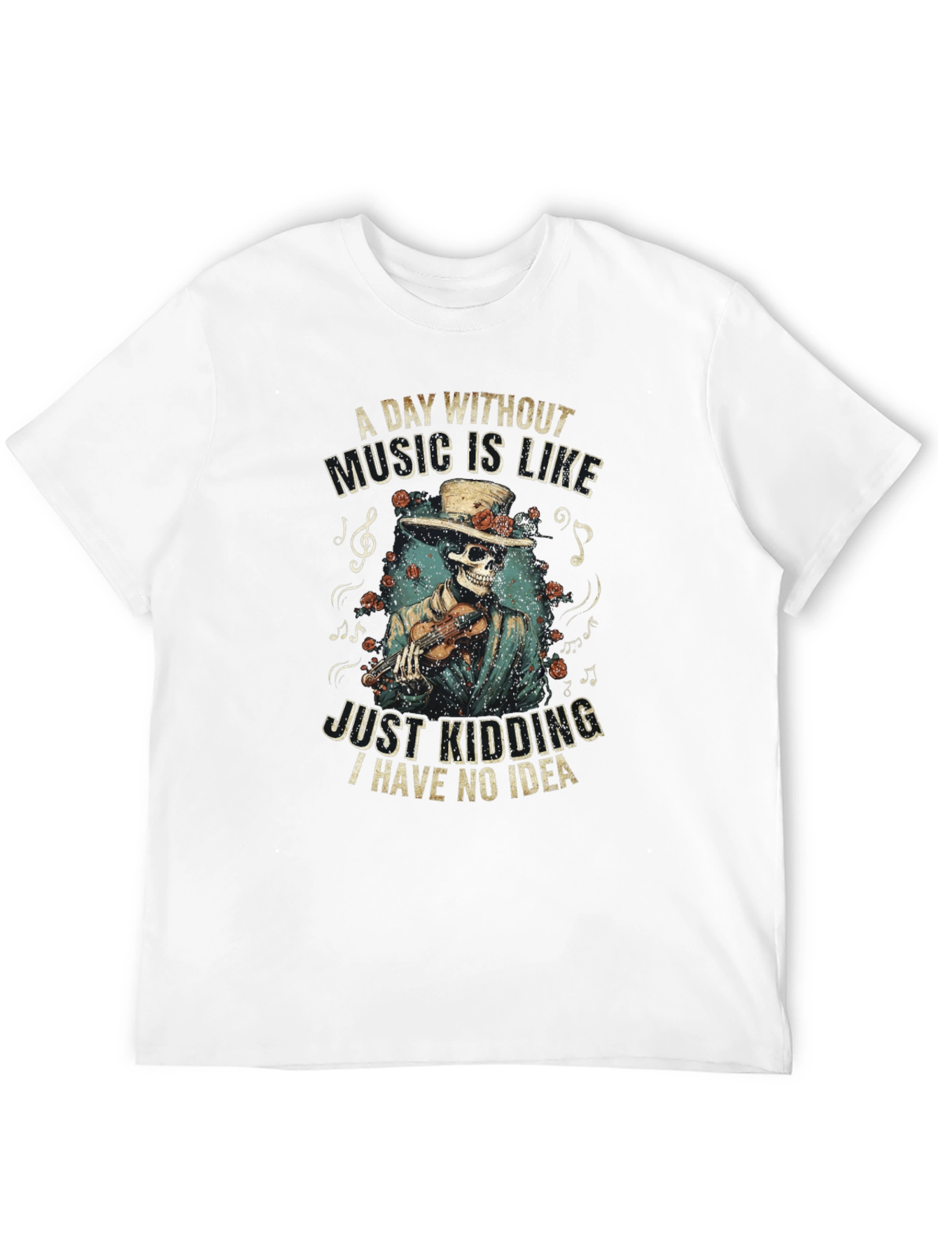 Skeleton Musician Graphic Tee