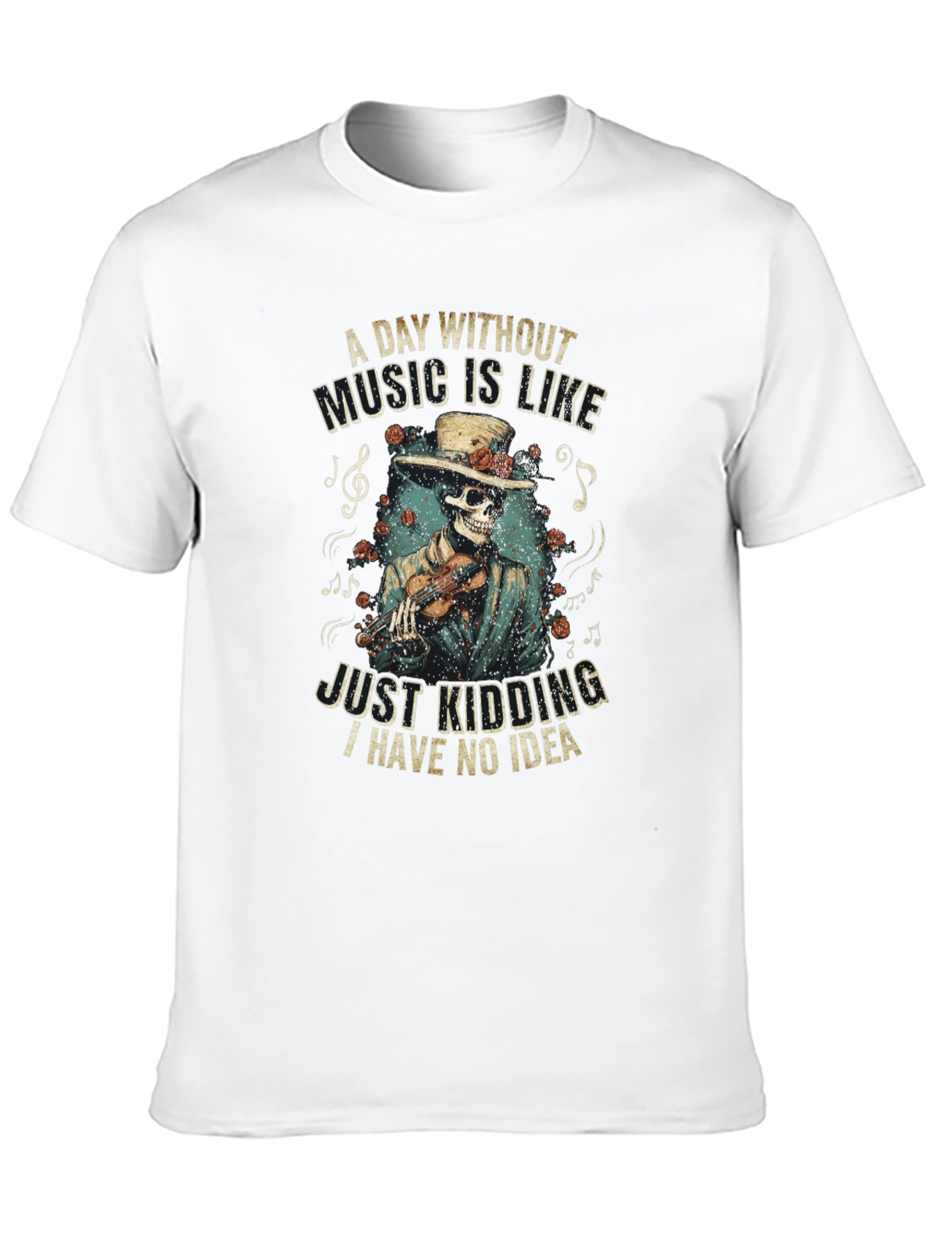 Skeleton Musician Graphic Tee