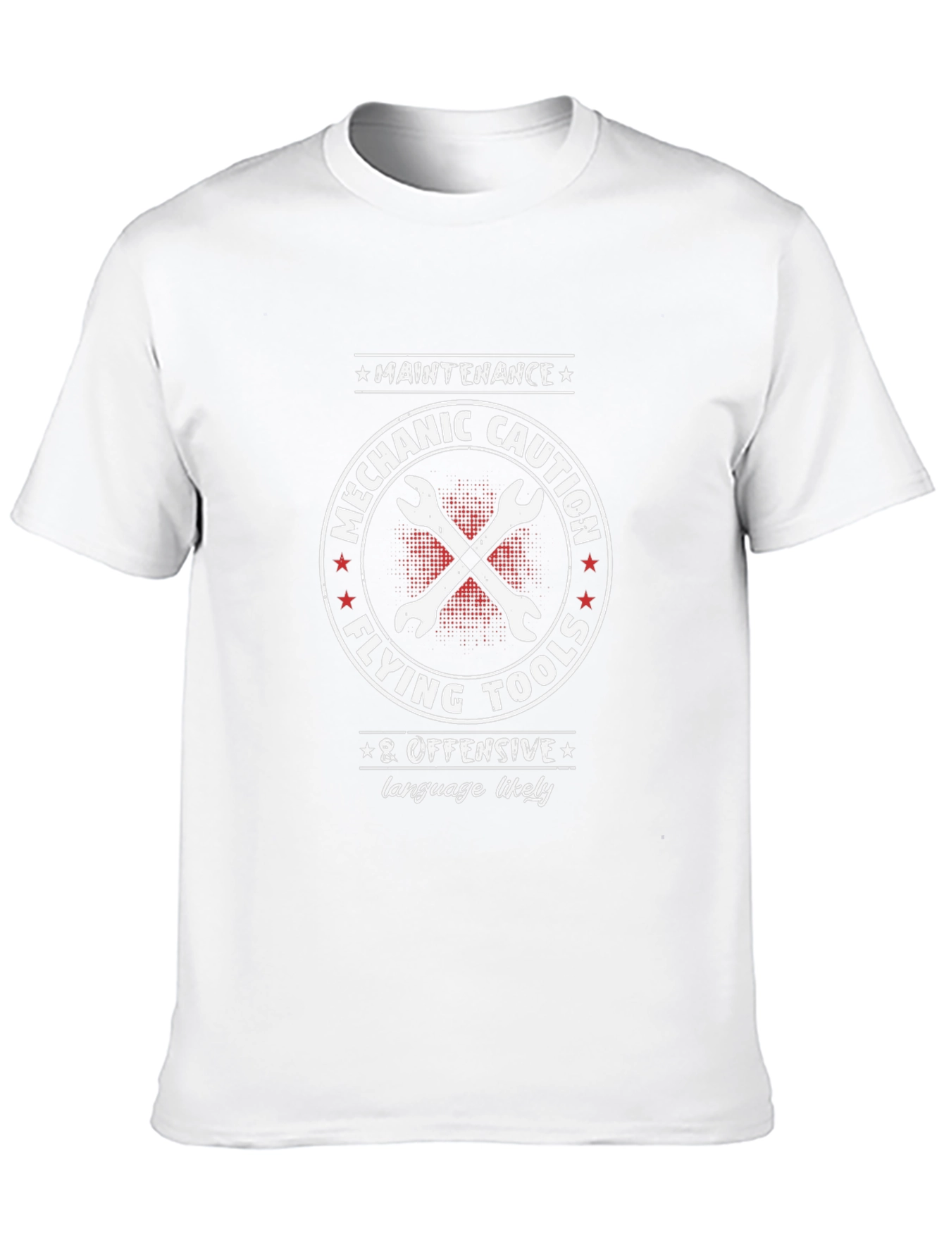Mechanic Caution Flying Tools Graphic T-Shirt