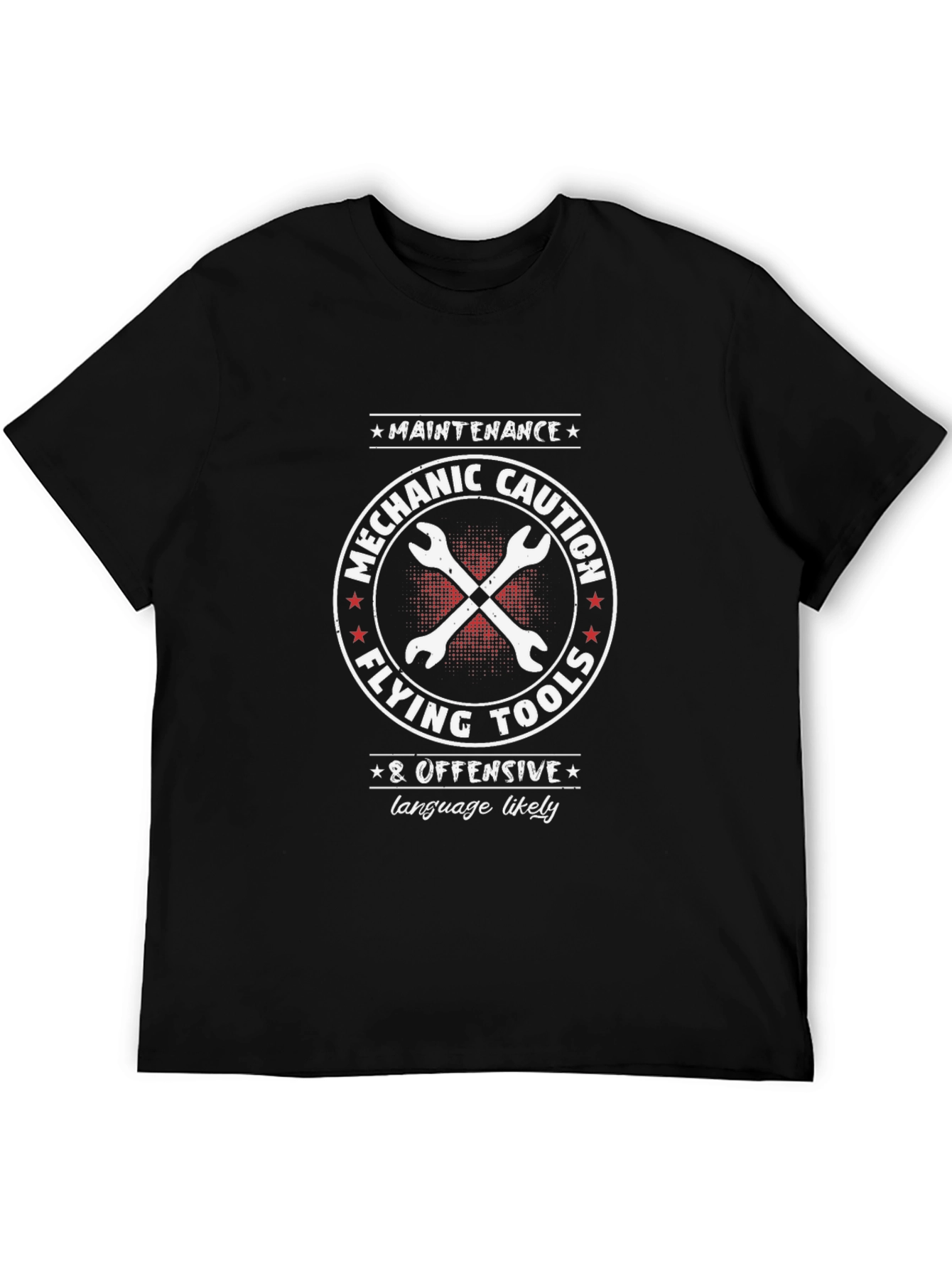 Mechanic Caution Flying Tools Graphic T-Shirt