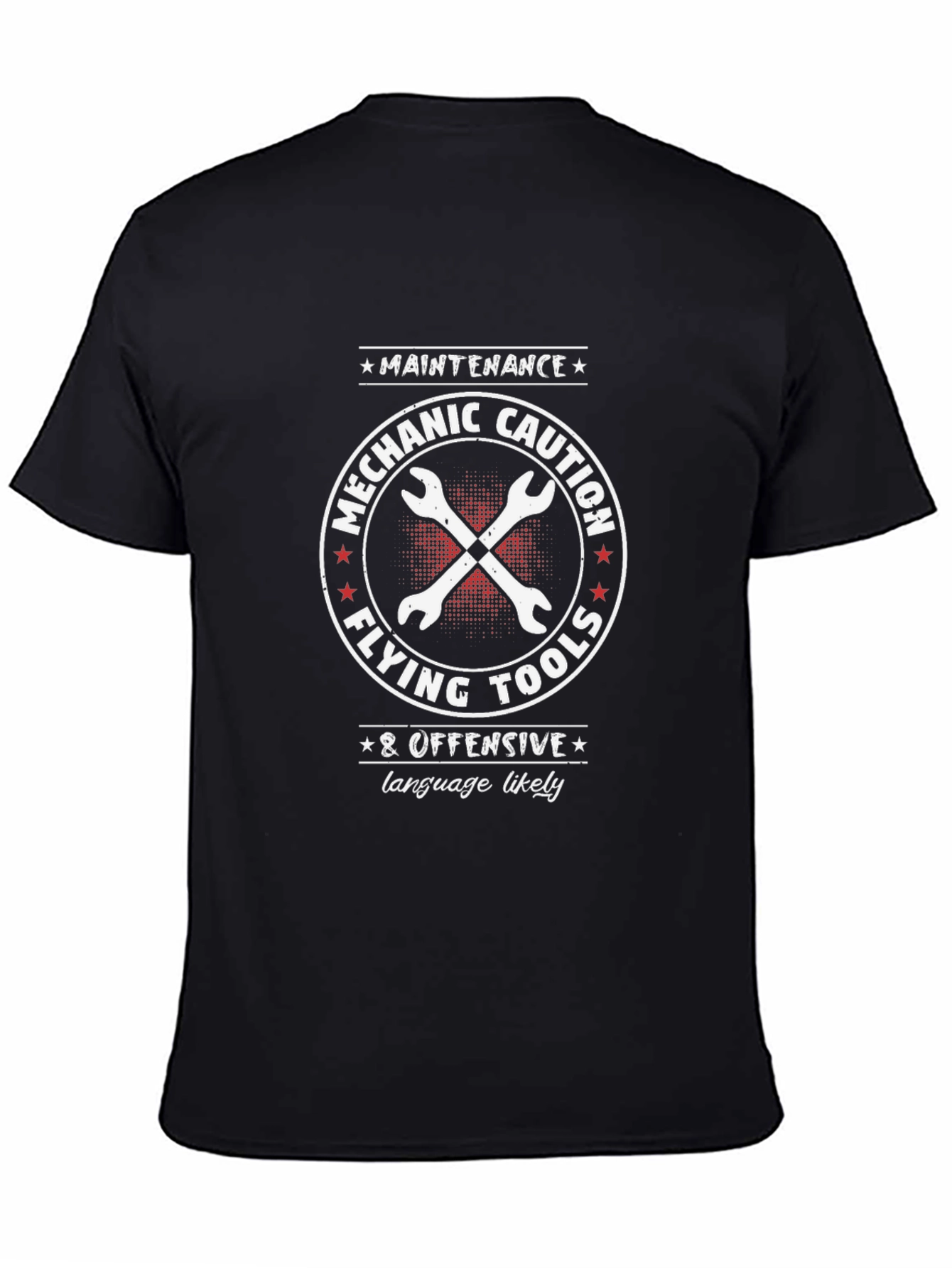 Mechanic Caution Flying Tools Graphic T-Shirt