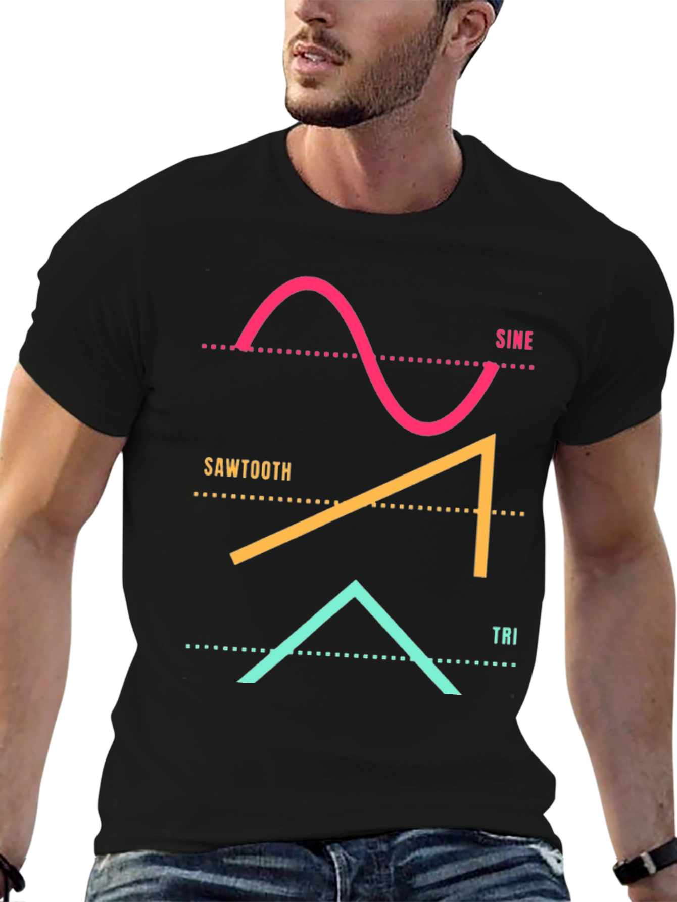 Sine Sawtooth Tri Waveform Graphic Tee