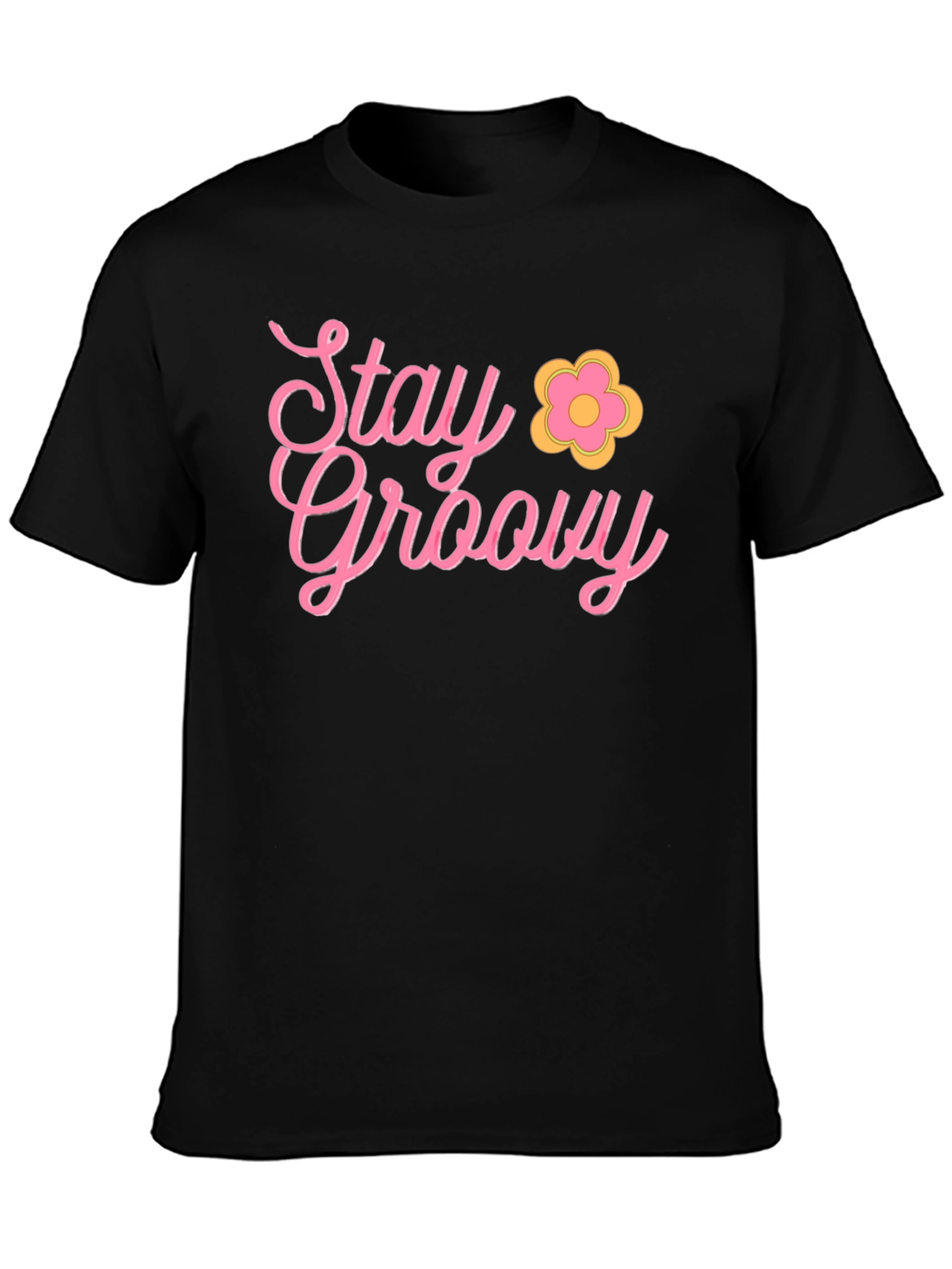 Stay Groovy Retro Black T-Shirt