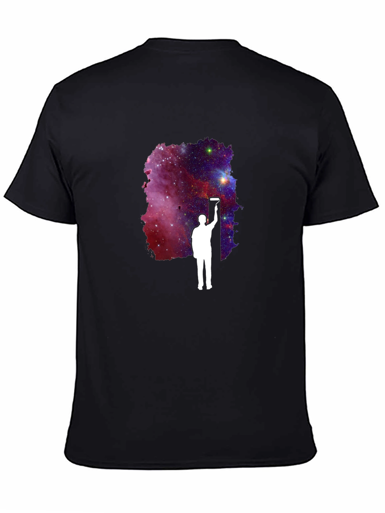 Galaxy Painter Graphic Tee - Black Cotton T-Shirt