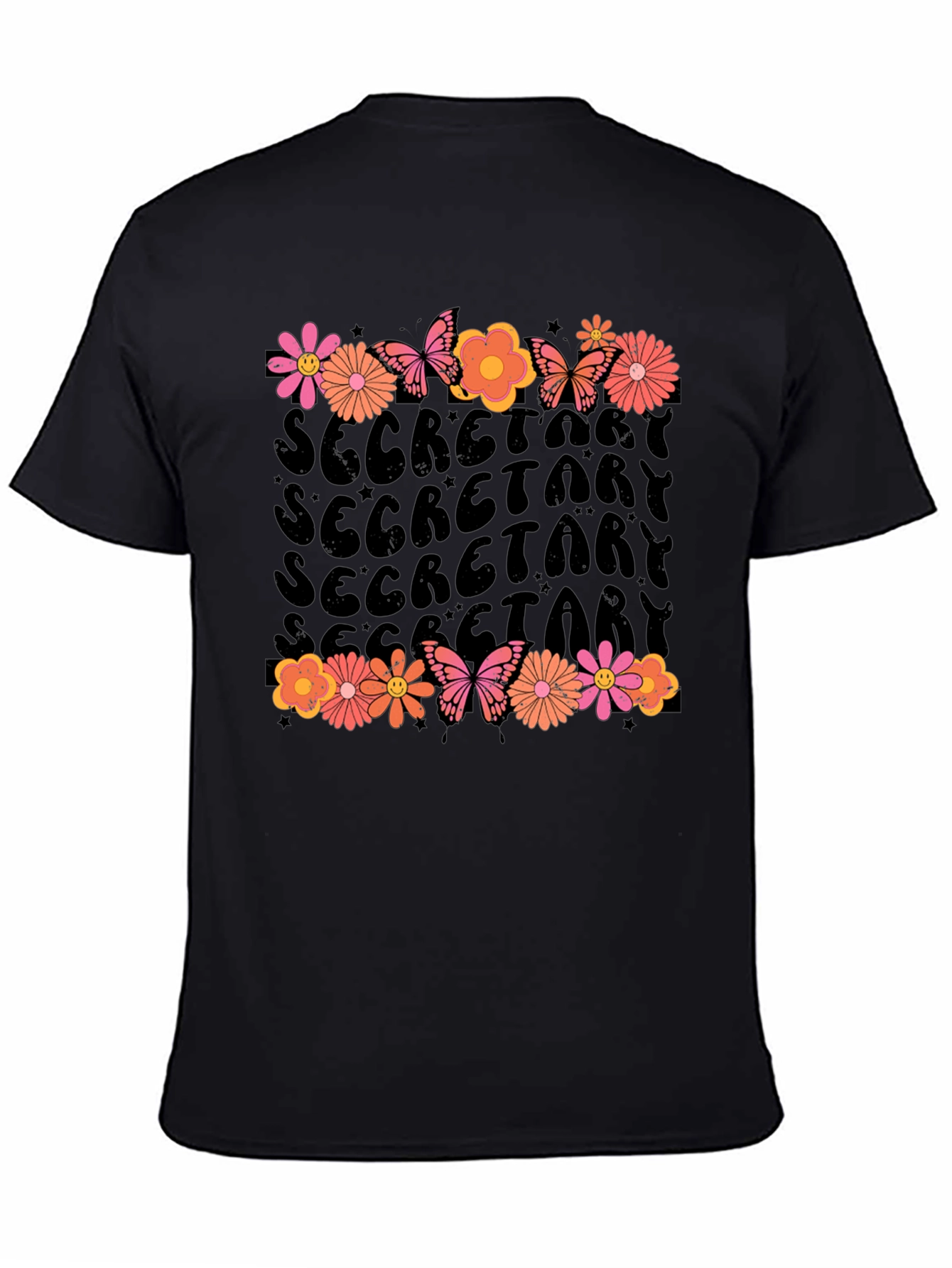 Floral Secretary T-Shirt Retro Style
