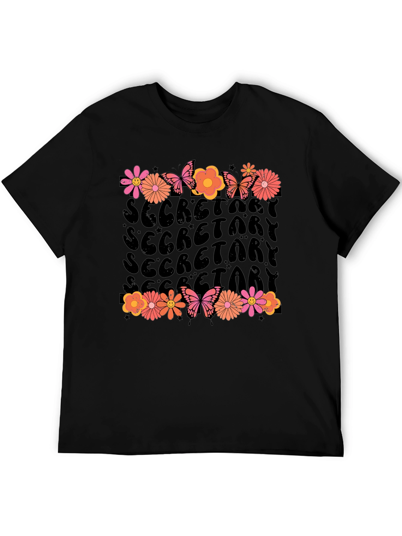 Floral Secretary T-Shirt Retro Style