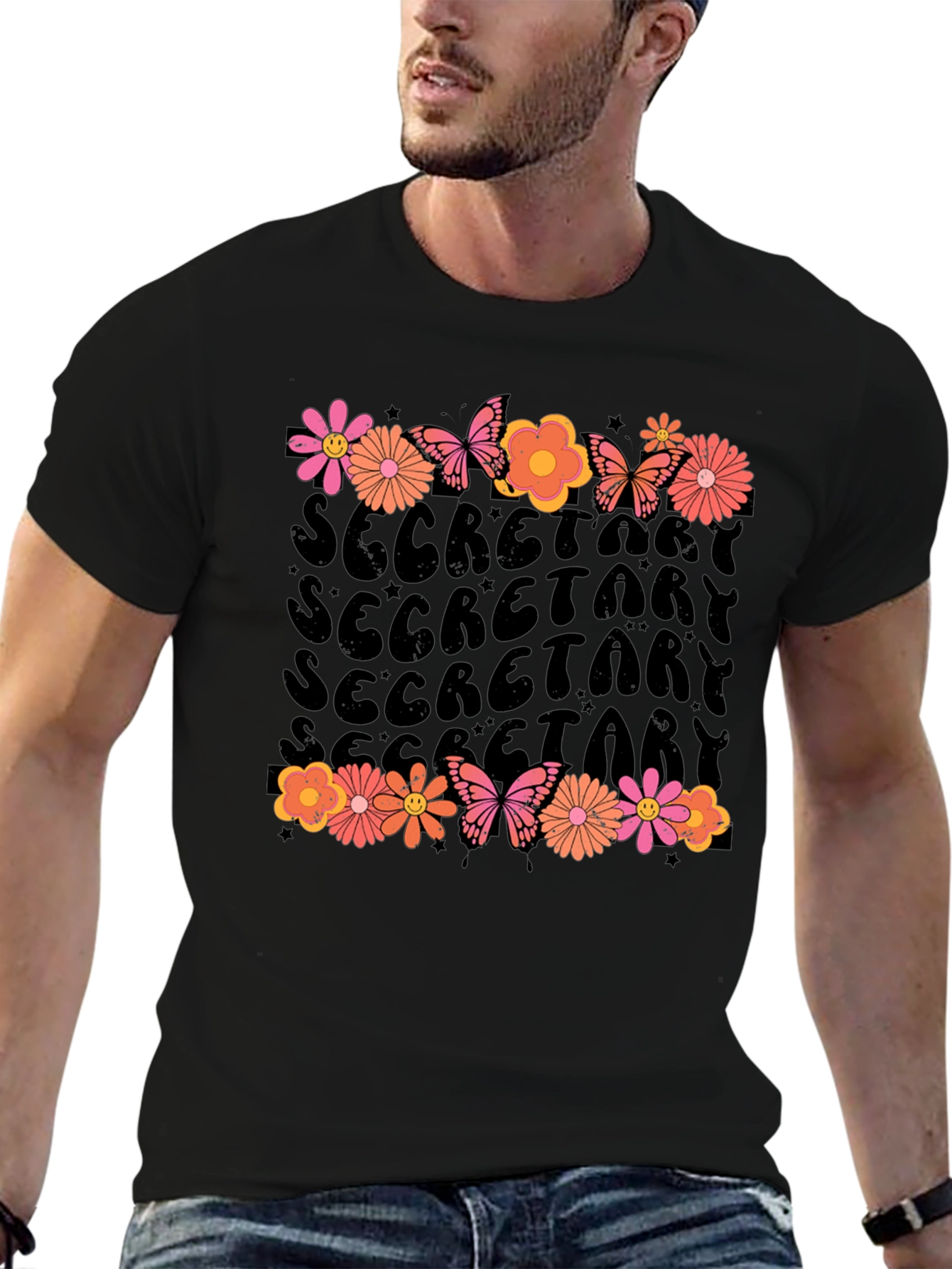 Floral Secretary T-Shirt Retro Style