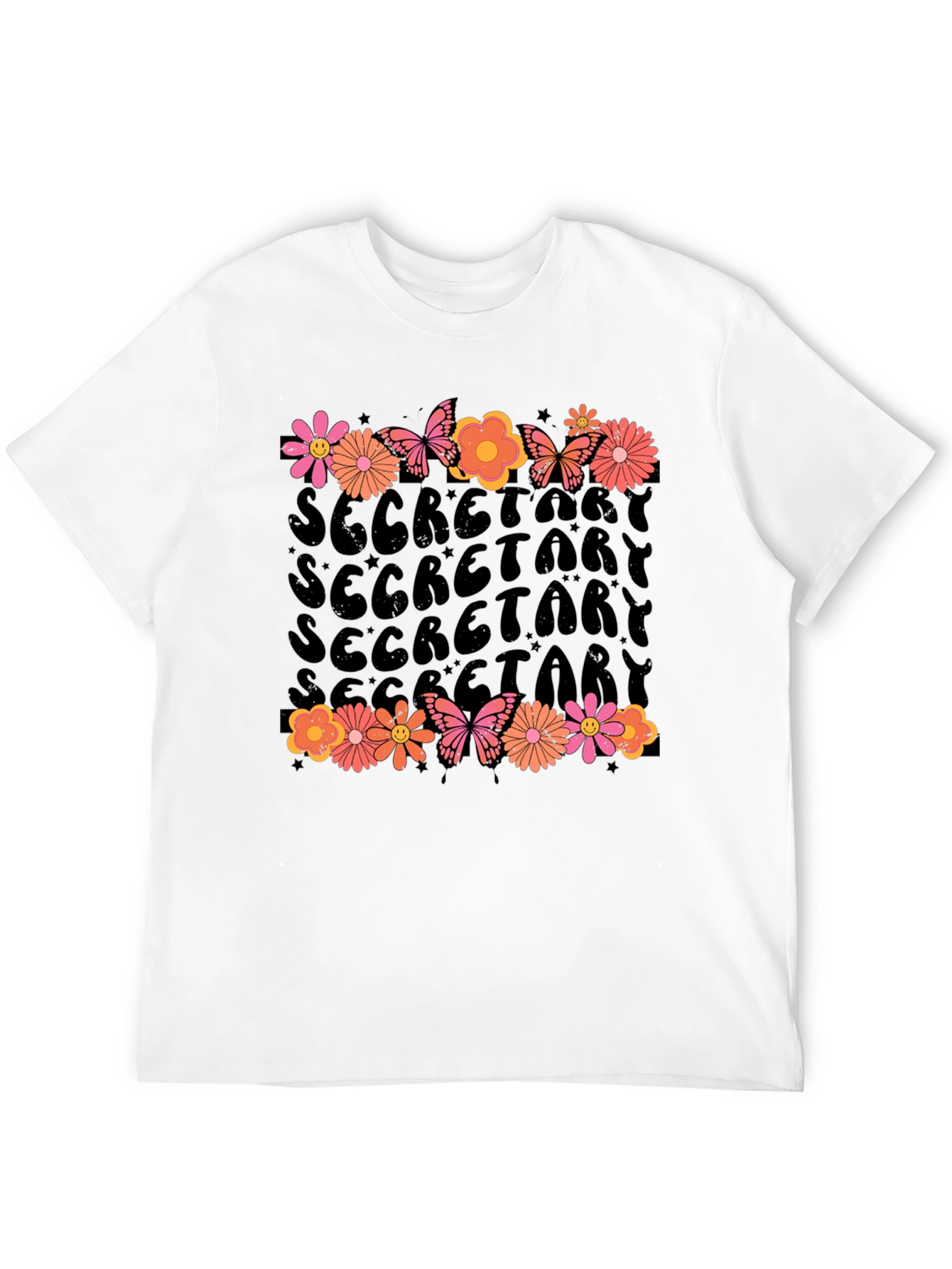Floral Secretary T-Shirt Retro Style