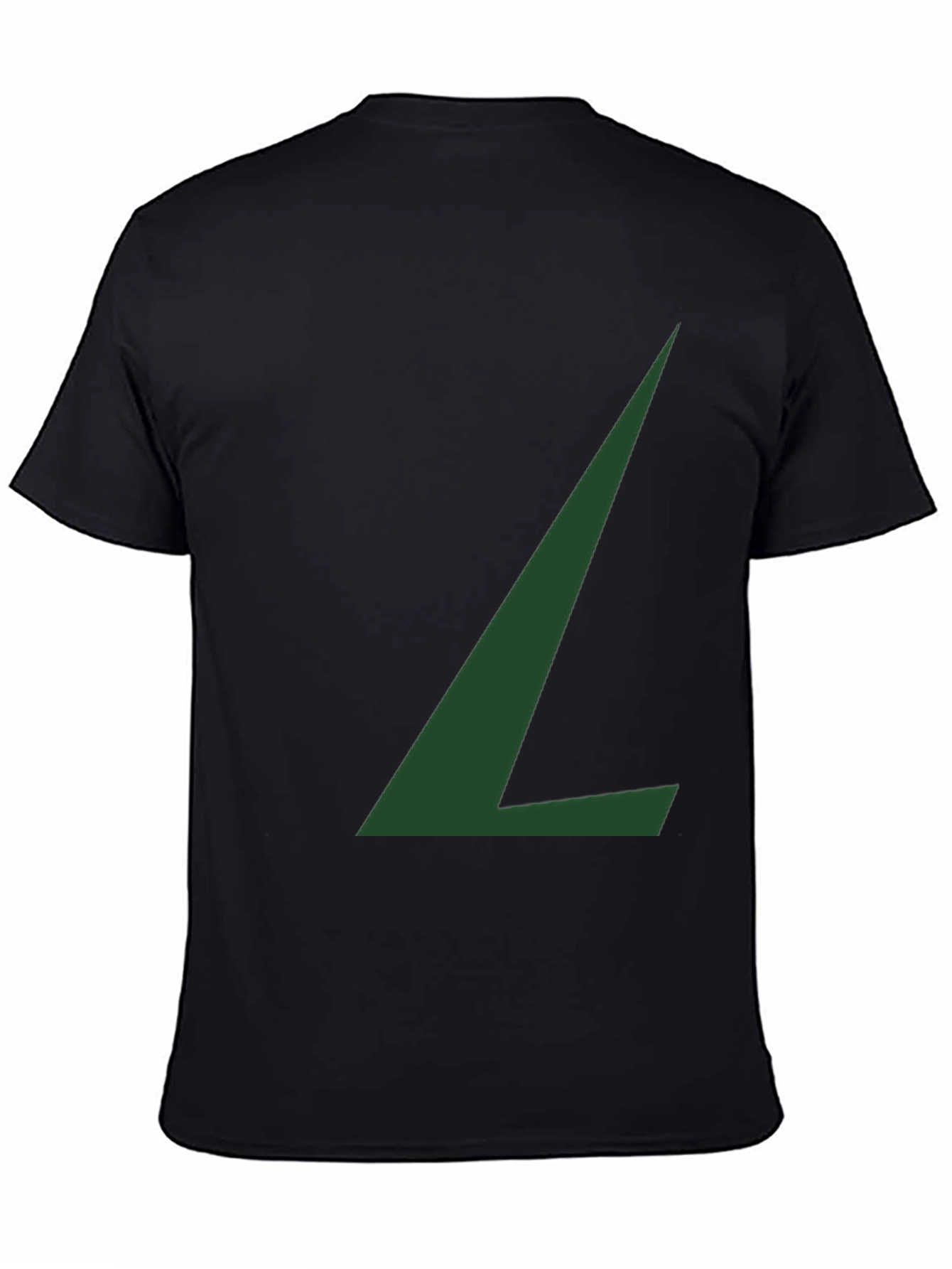Minimalist Green L Graphic Black T-Shirt