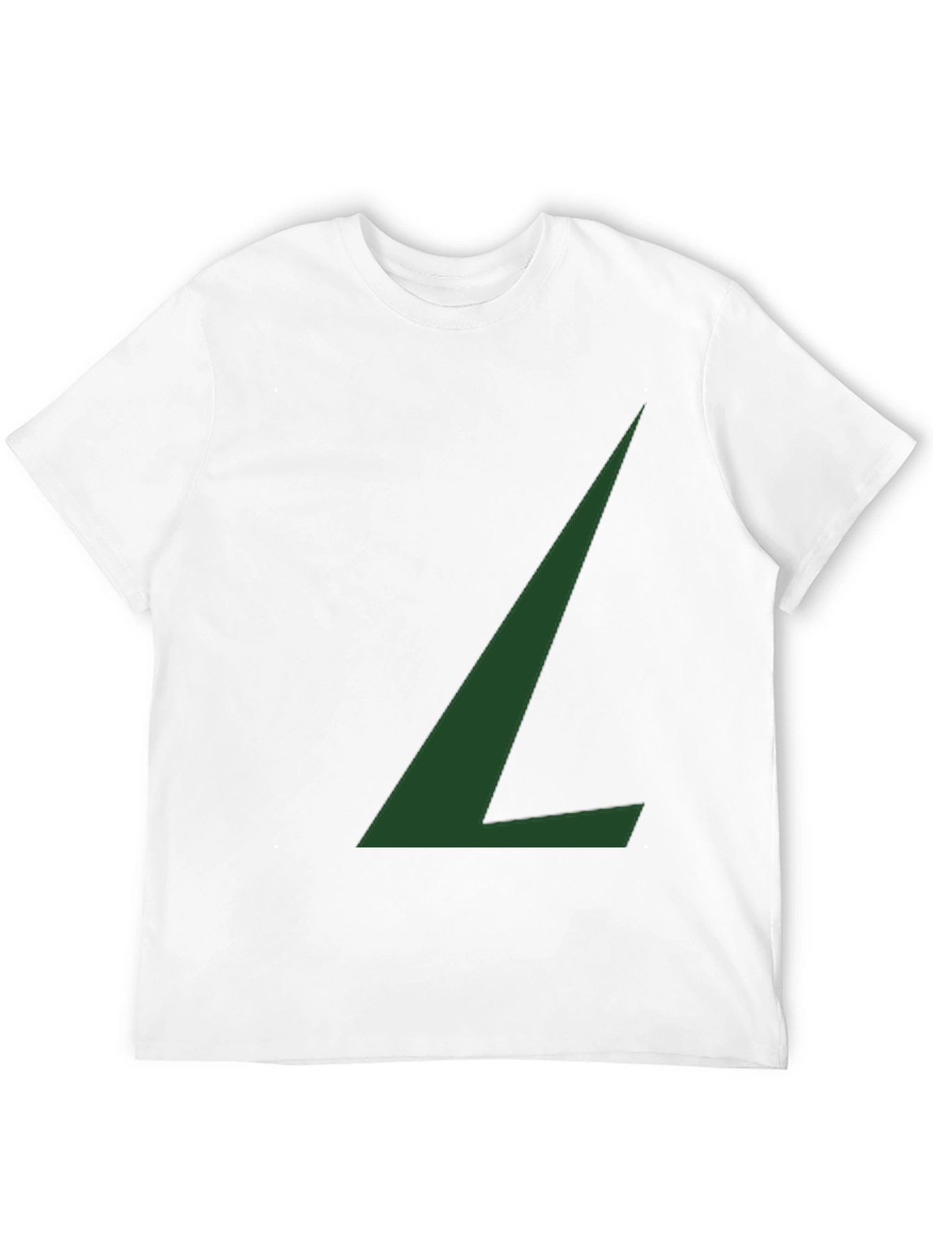 Minimalist Green L Graphic Black T-Shirt