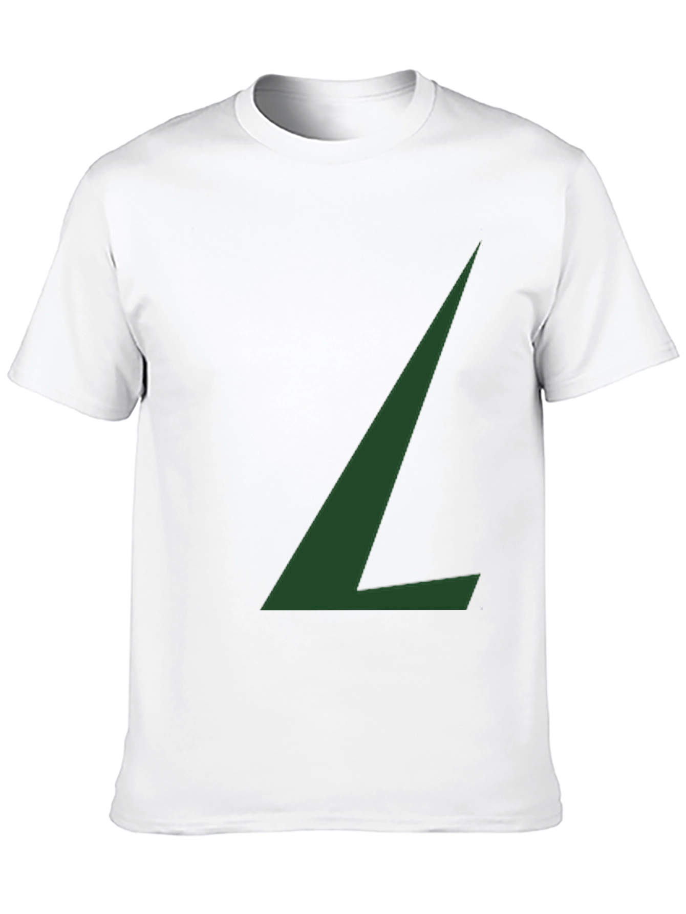 Minimalist Green L Graphic Black T-Shirt