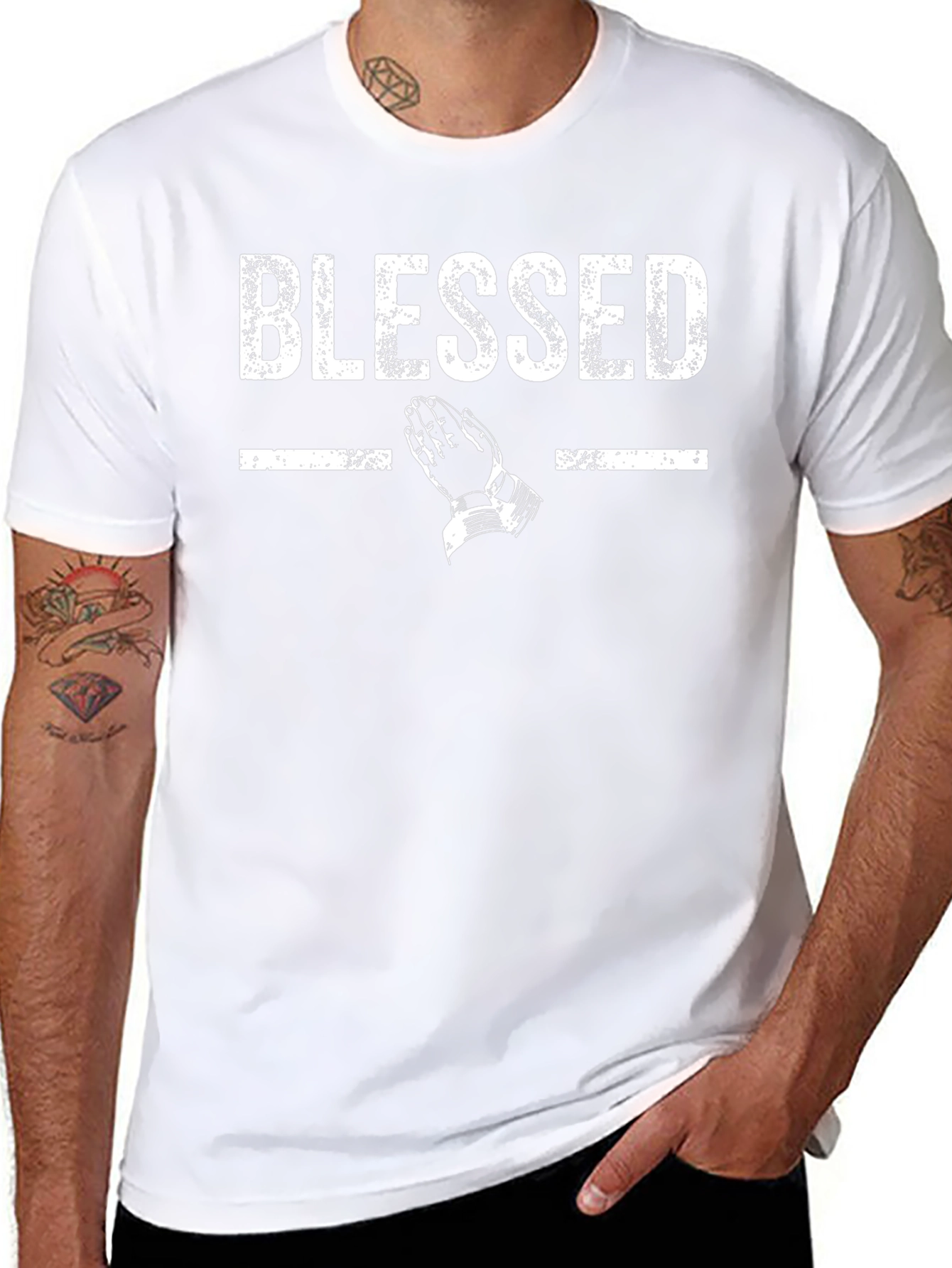 Blessed Graphic Print Crew Neck T-Shirt