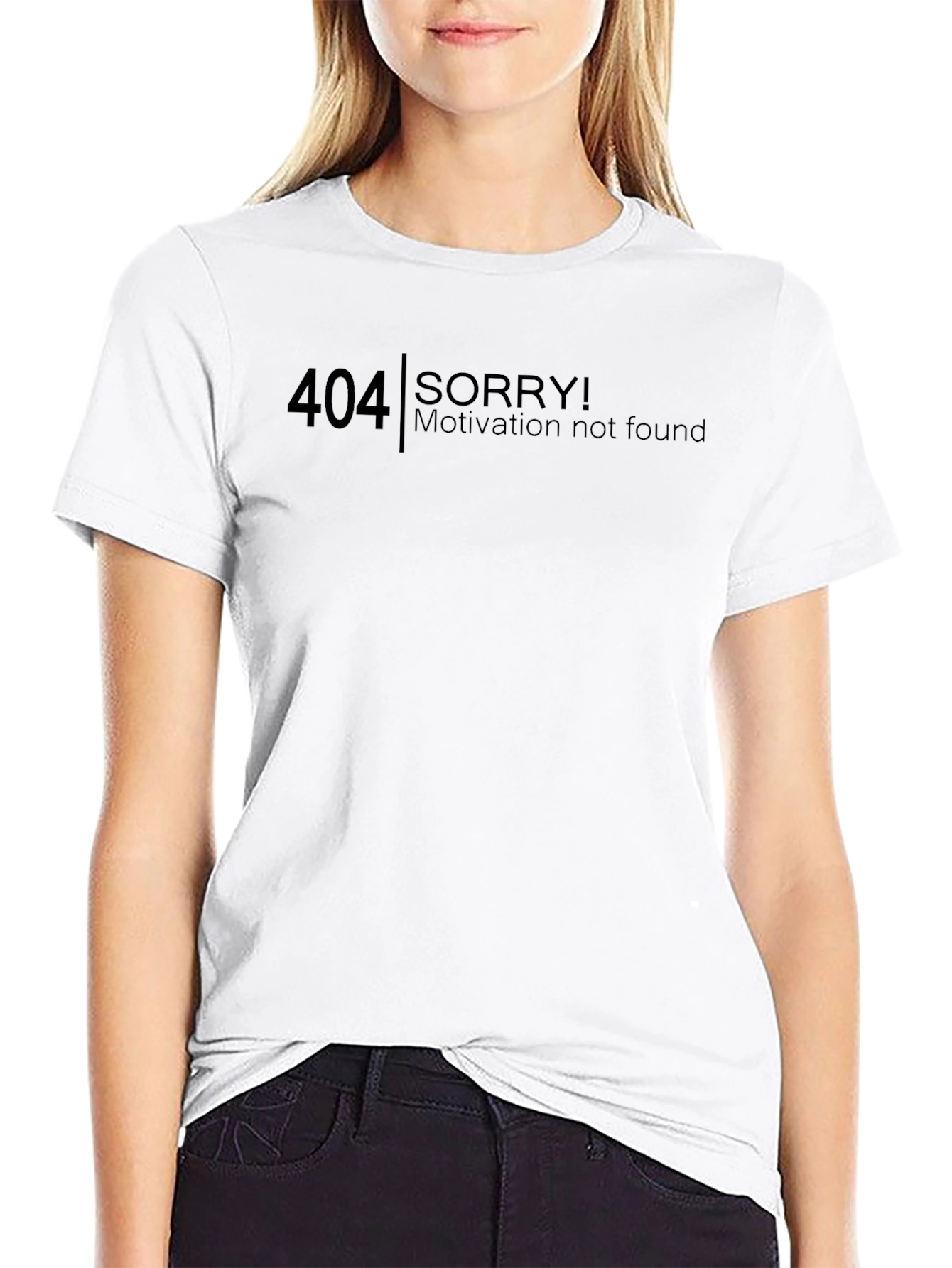 404 Motivation Not Found Black T-Shirt