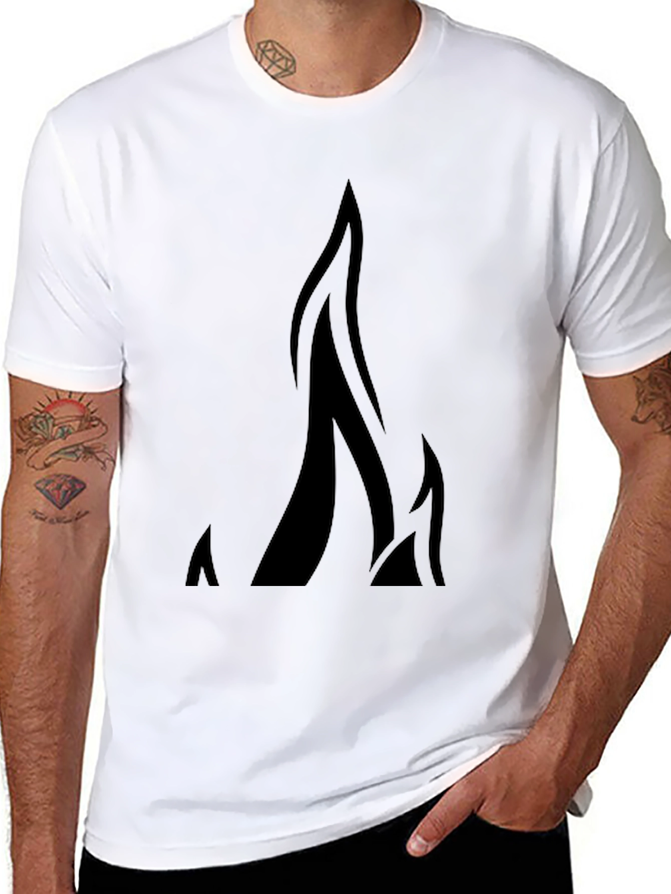 Bold Black Flame Graphic Tee