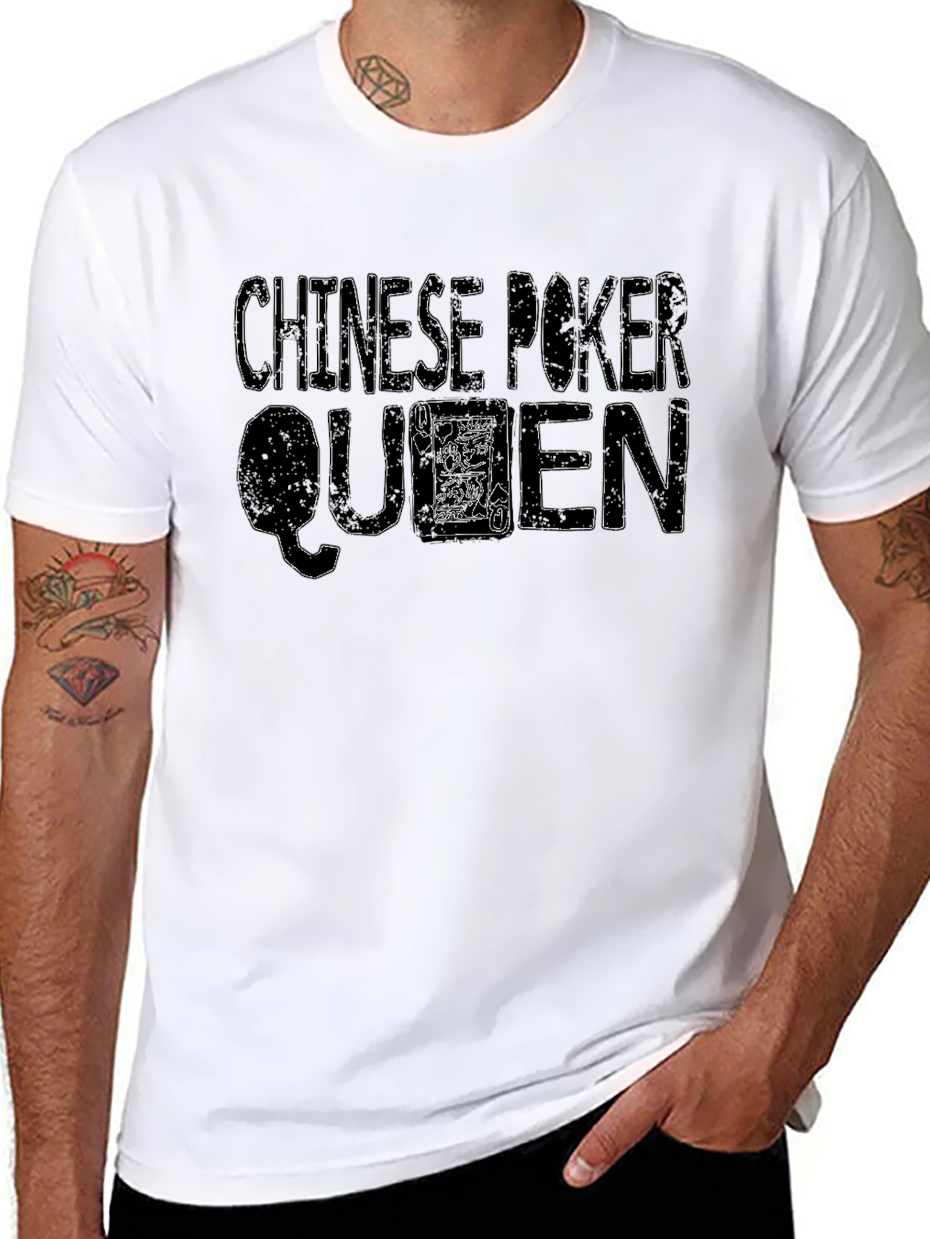Chinese Poker Queen Black T-Shirt