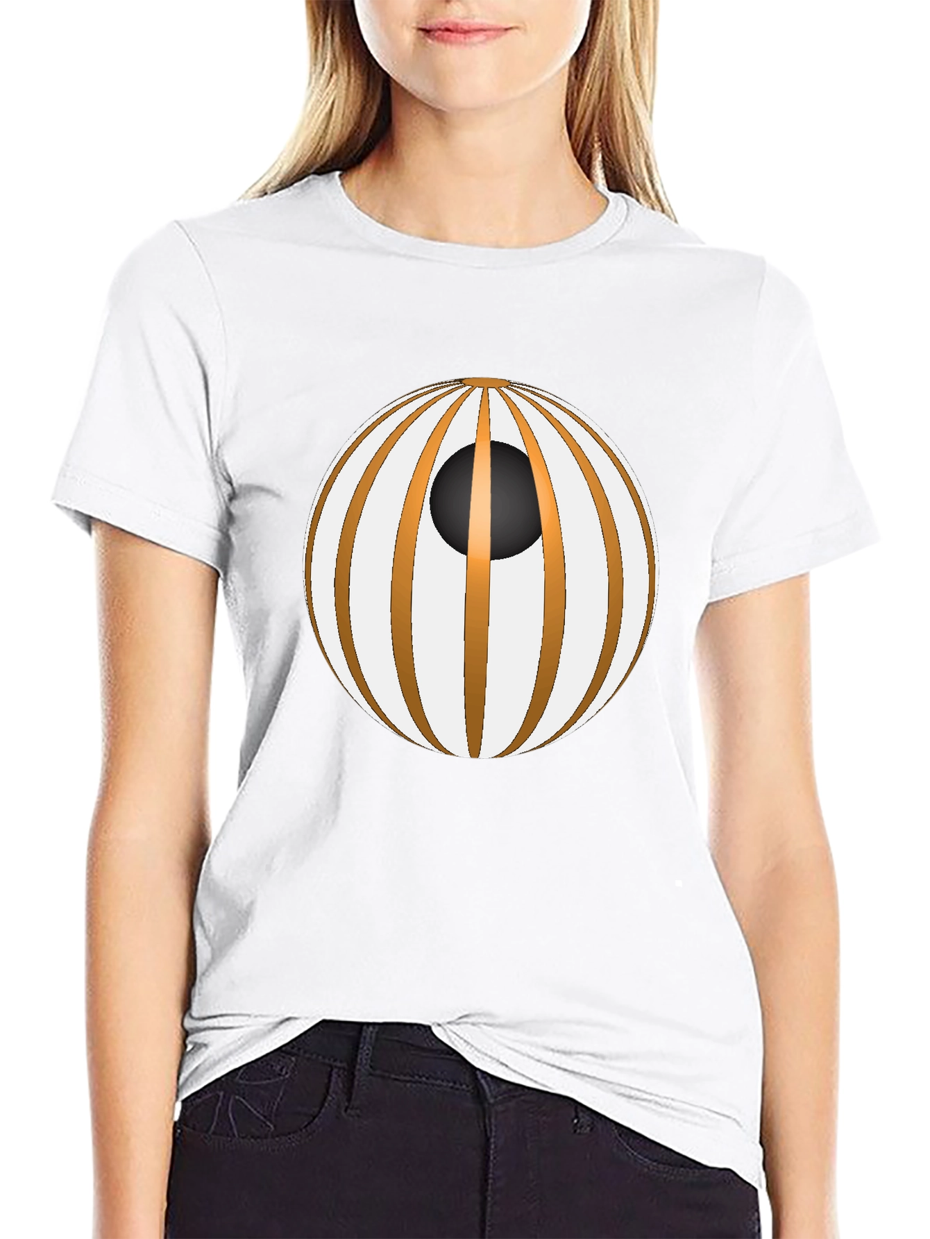 Unique Graphic Tee - Striped Sphere Design