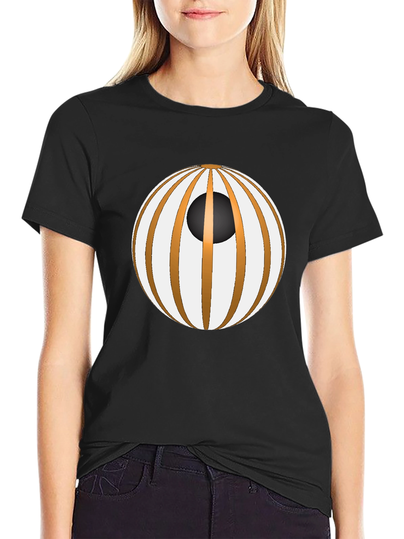 Unique Graphic Tee - Striped Sphere Design