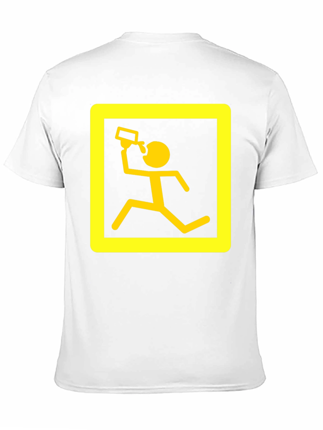 Funny Running Man Drinking T-Shirt - Black